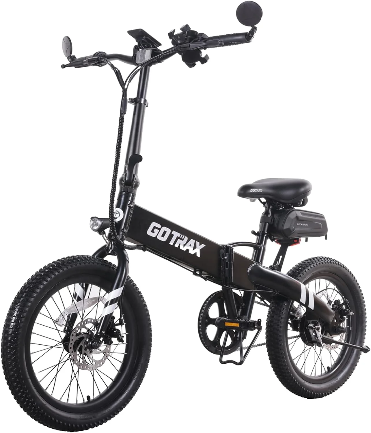 GOTRAX F1V2 Electric Bike for Adults, 350W Motor/20″ Tire/48V/50 Mile/20Mph, 300lbs Load Folding Adult E-Bike, Black