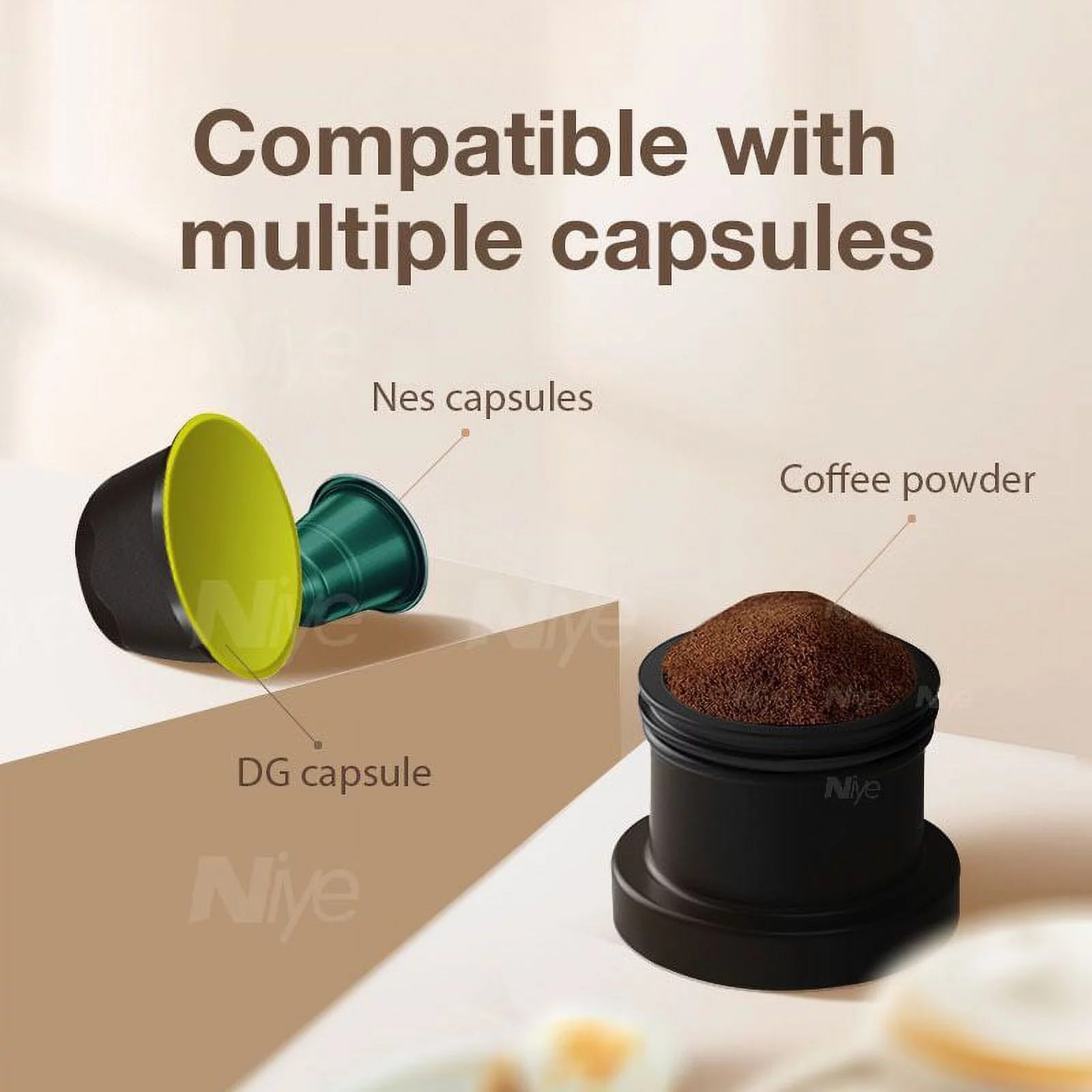 3-in-1 Portable Coffee Machine Capsule Maker for Car & Home DC 12V For Espresso Coffee For Nexpresso Dolce Pod Coffee Powder