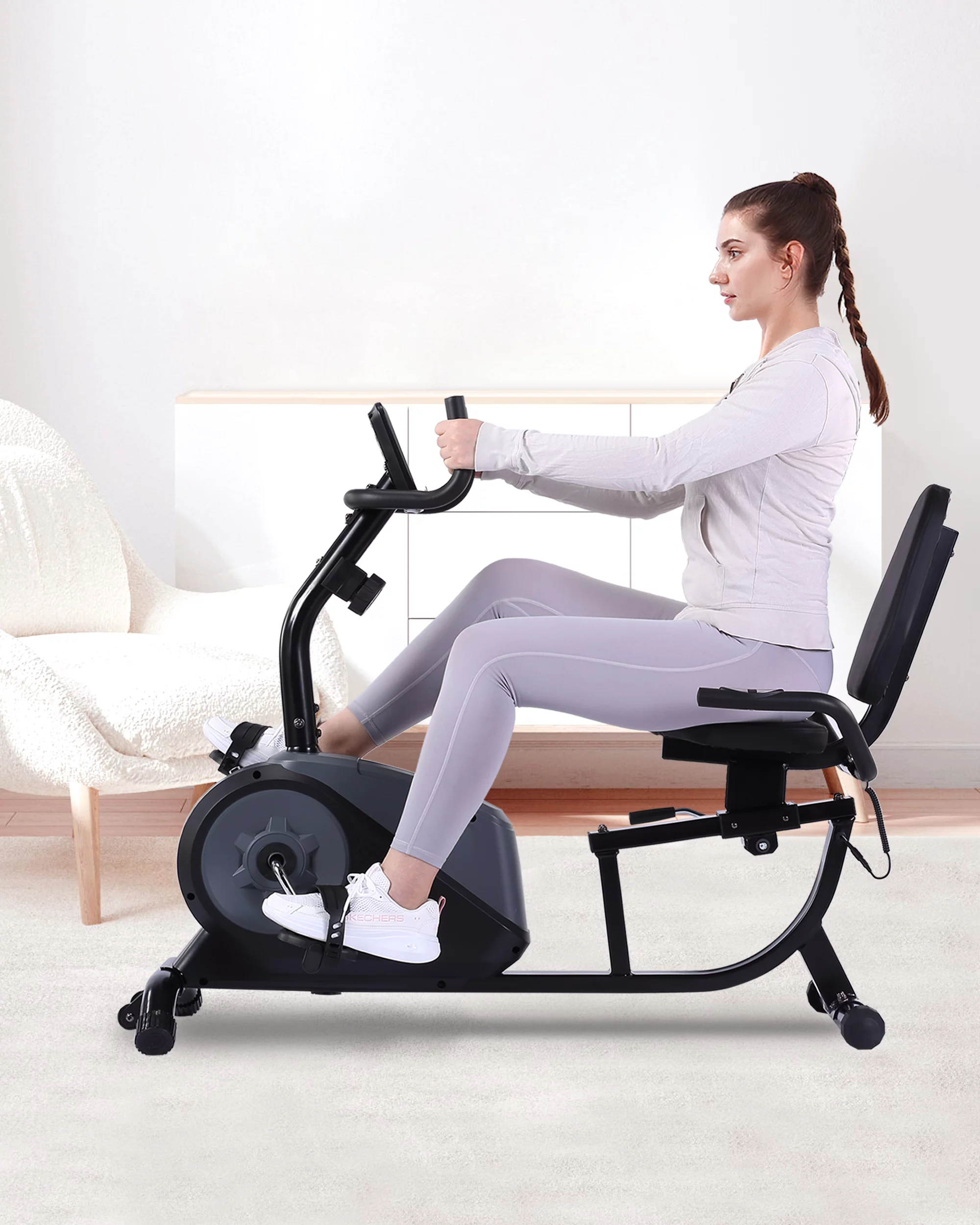 ECHANFIT Recumbent Exercise Bike with 16 Levels Resistance for Seniors Adults with 350 lb Weight Capacity