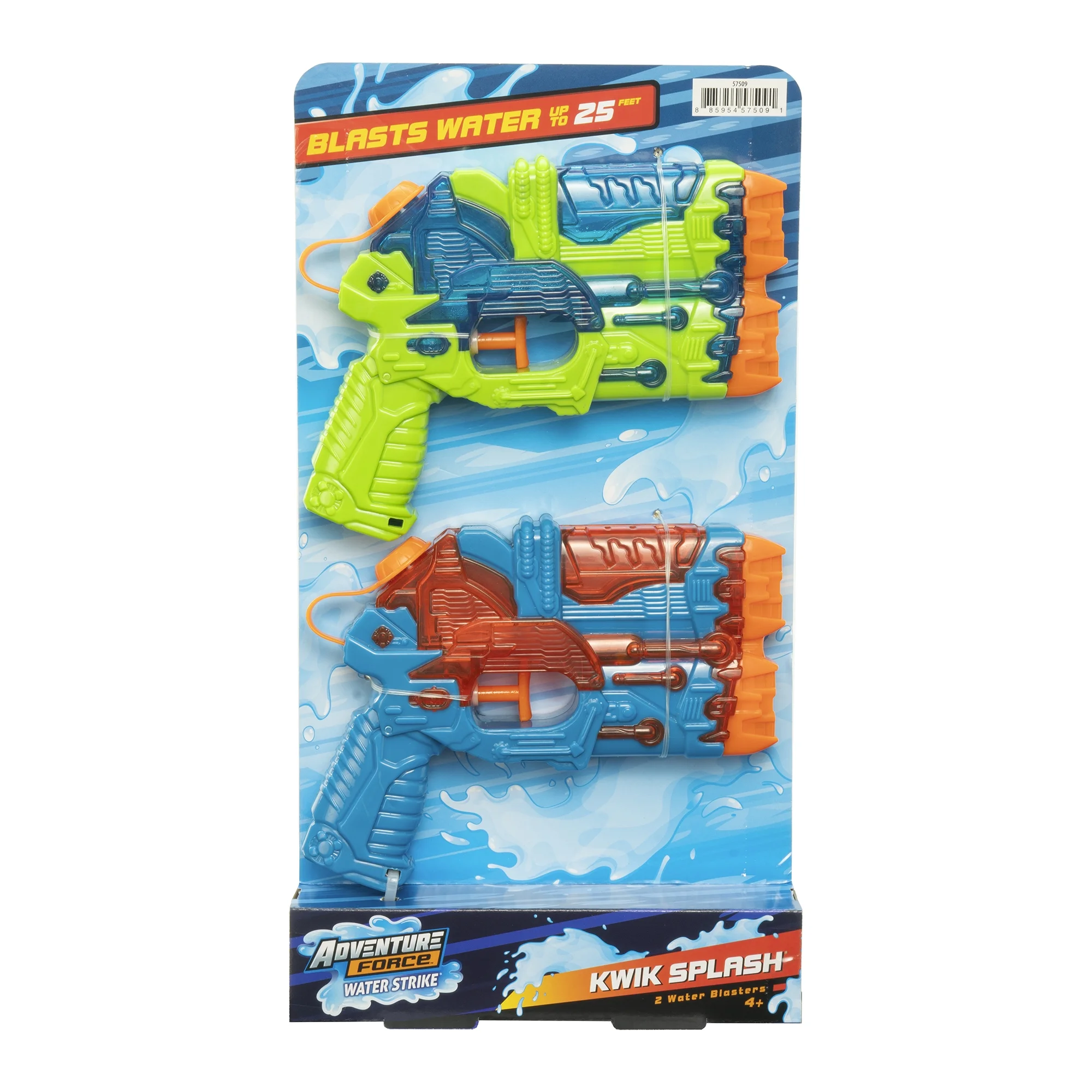 Adventure Force Kwik Splash 2pk Water Blasters, Ages 4 Years and up