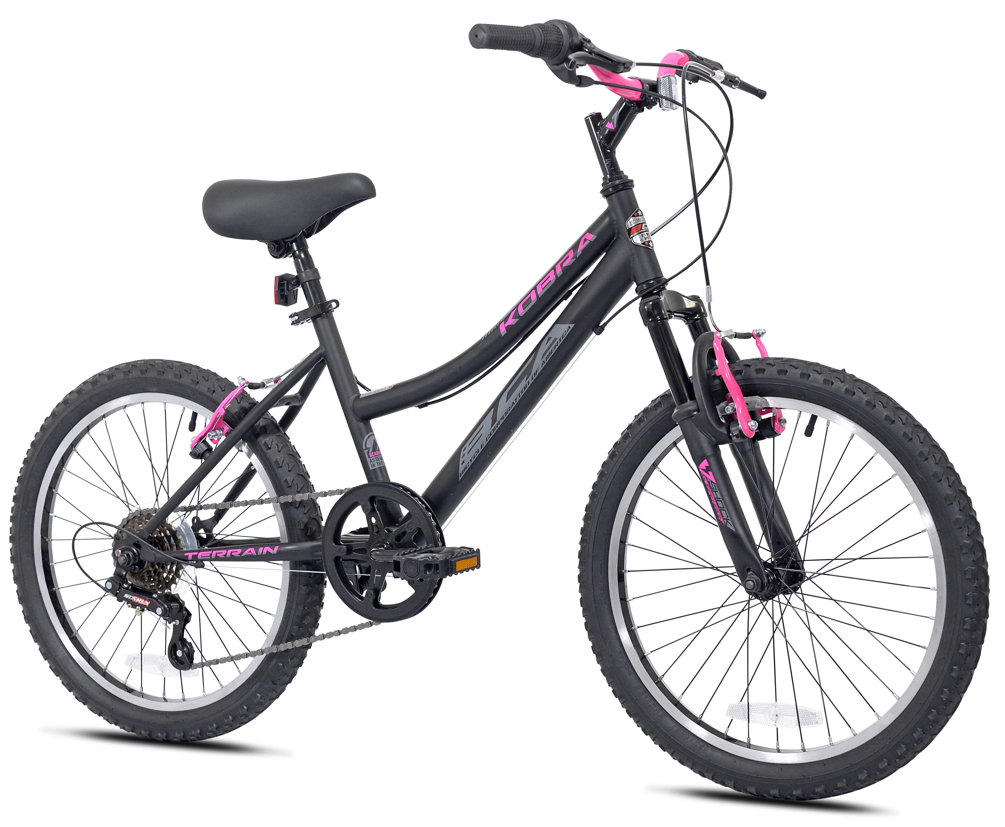 Kent 20-inch Girl’s Kobra Mountain Child Bicycle, Black/Pink