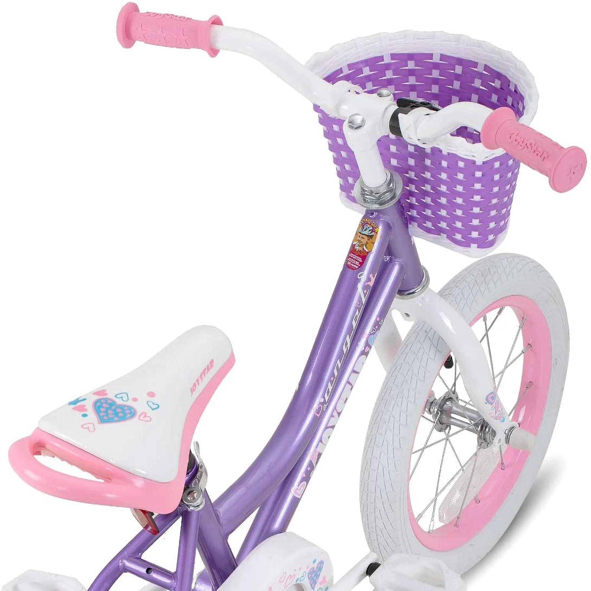 Joystar Angel Girls 16 Inch Kids Bike for Ages 4 to 7, Pink and Purple