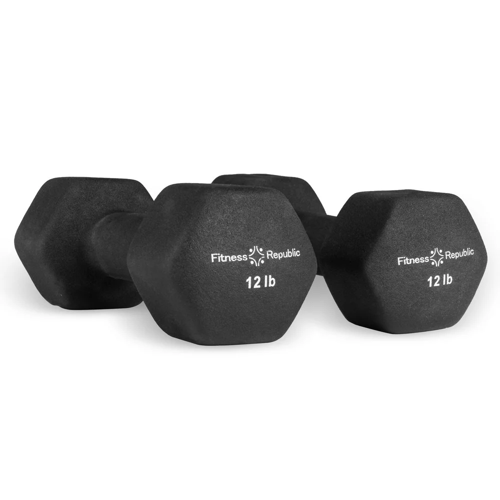 Fitness Republic Neoprene 3 Dumbbell Pairs Combo (8lbs, 10lbs & 12lbs)