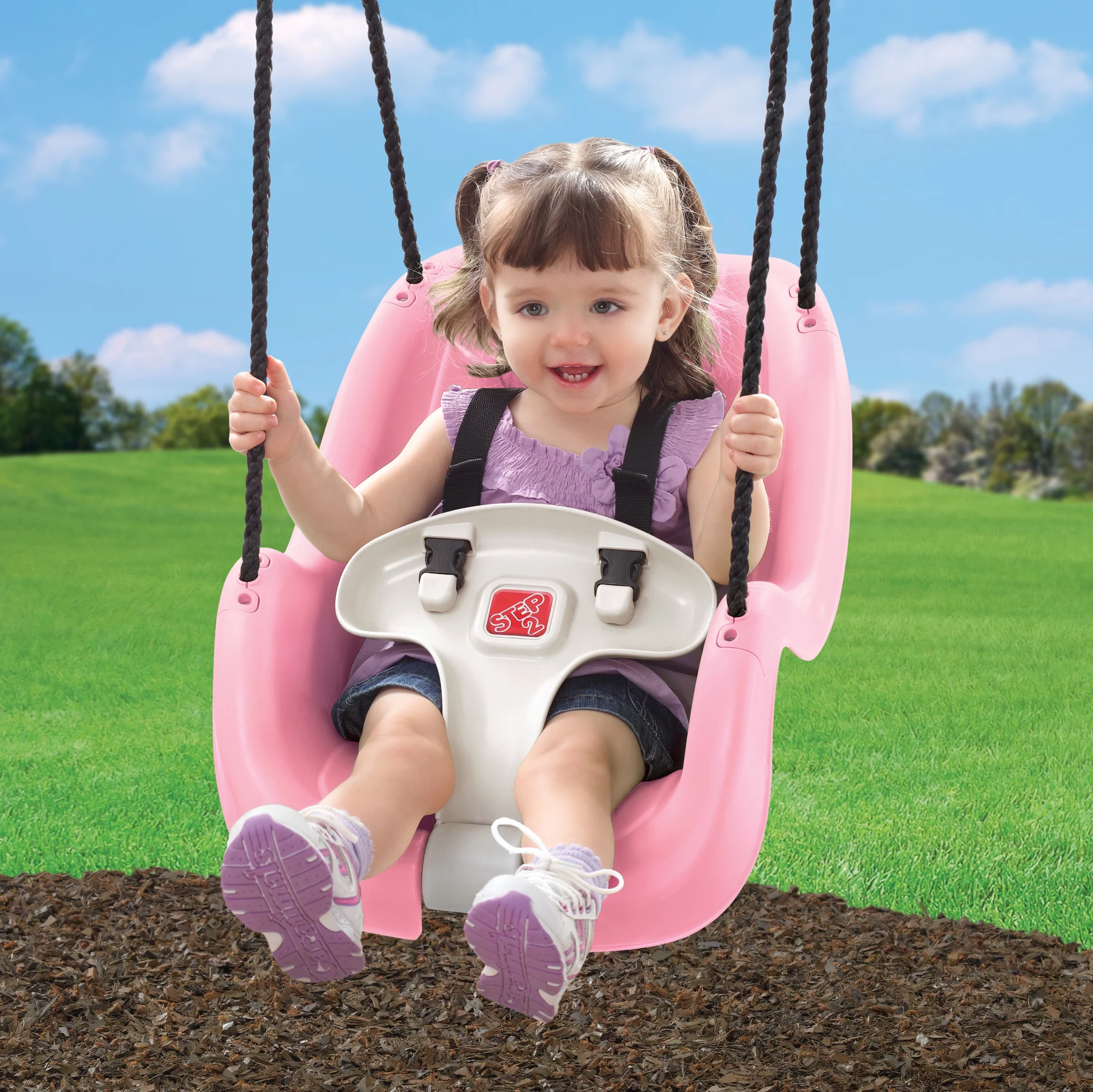 Step2 Teal Toddler Baby Swing Set Accessory with T-Bar and Weather-Resistant Ropes