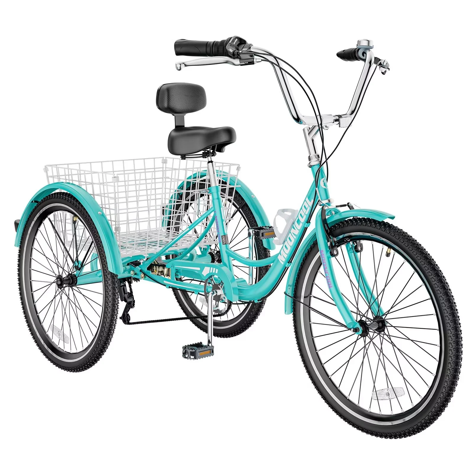 MOPHOTO Adult Tricycle 20/24/26 inch 3 Wheel Bicycle,3 Wheel Bikes for Adults,7 Speed Low Stepover Frame Tricycle with Basket/Bell,3 Wheel Bicycle for Seniors,Women,Men