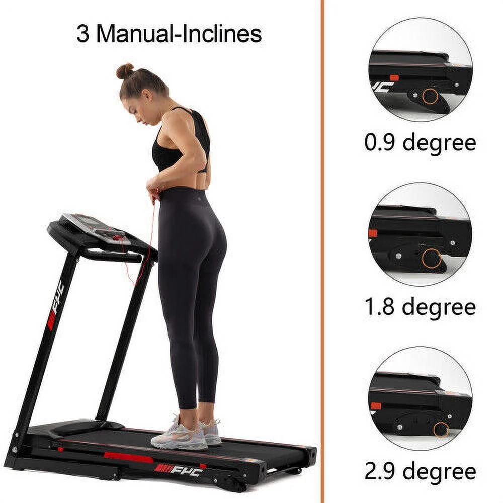 Clearance! Folding Treadmill, Install Free Under Desk Treadmill Portable Foldable with Incline, Large LCD Display, 3.5HP Foldable Treadmill with 2s Folding