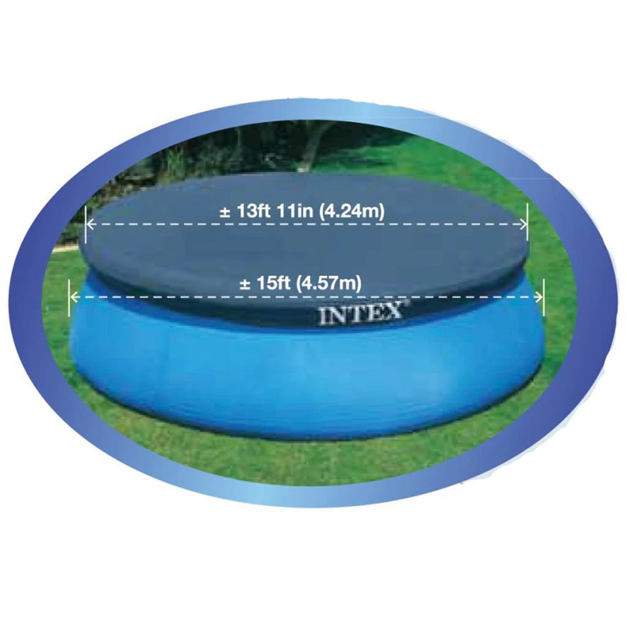 Intex 15′ x 33″ Easy Set Above Ground Swimming Pool, Filter Pump & Cover Tarp