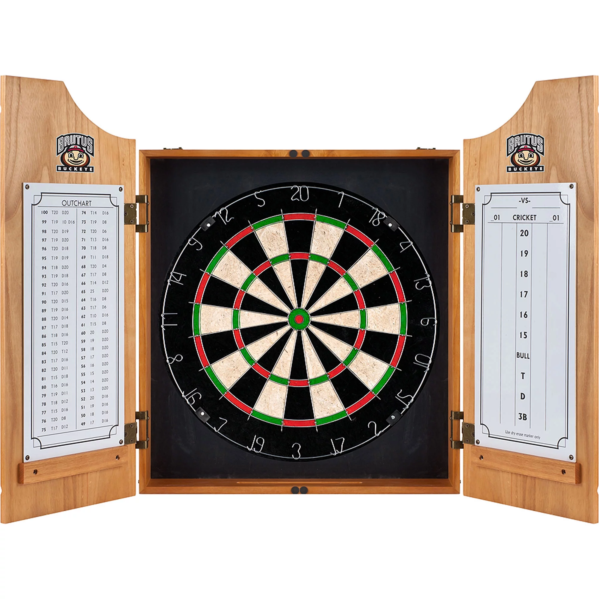 Ohio State University Dart Cabinet Includes Darts and Board