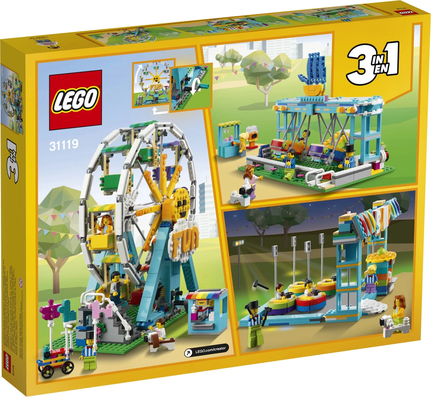 LEGO Creator 3in1 Ferris Wheel 31119 Building Toy with 5 Minifigures (1,002 Pieces)