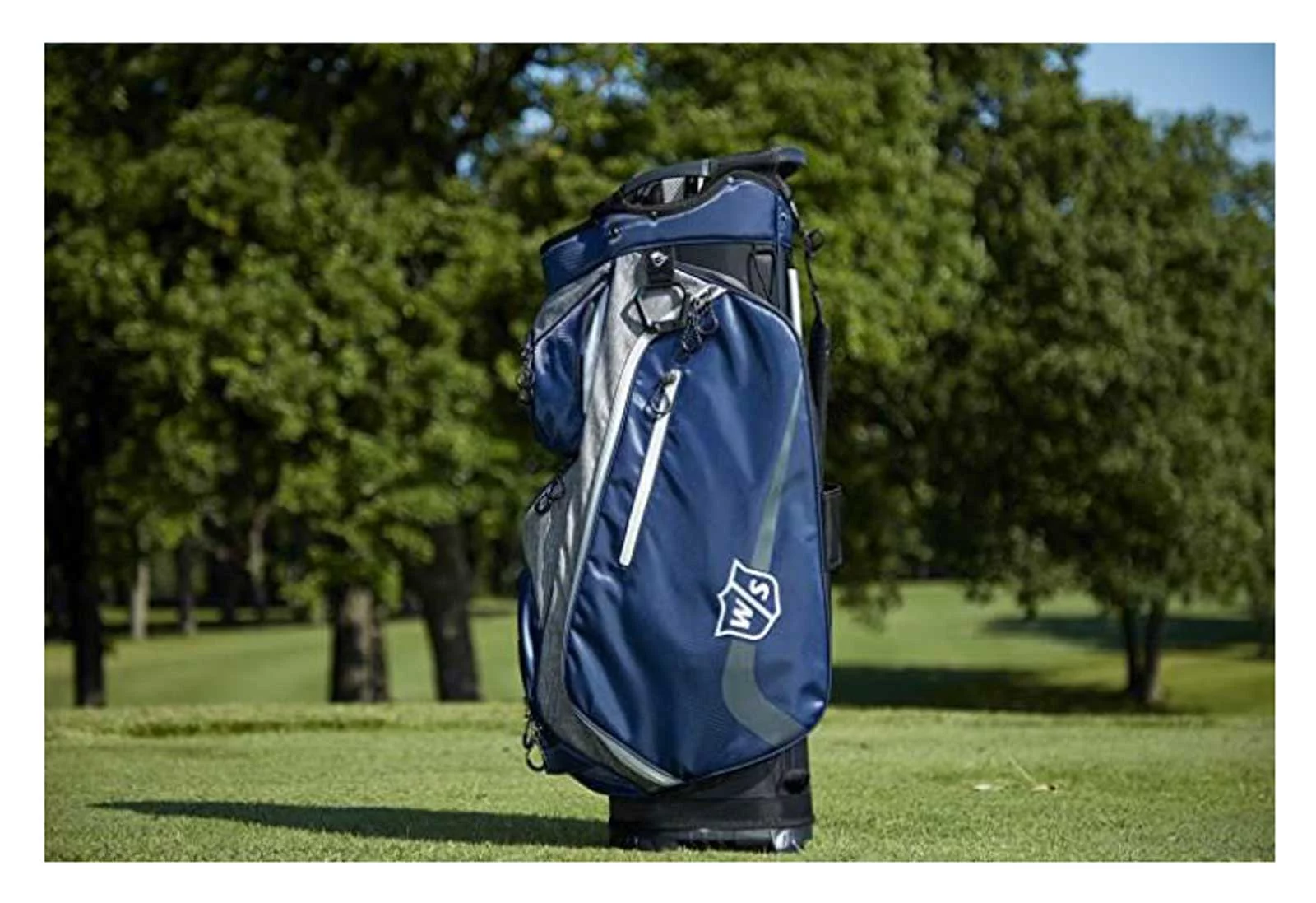 Wilson XTRA Lightweight Cart Bag (11″,14-way top, Navy/Grey) NEW