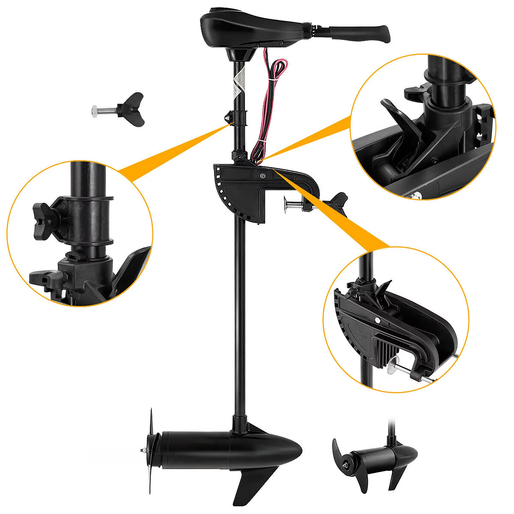 Costway New 46lbs Freshwater Transom Mounted Trolling Motor 36″ Shaft