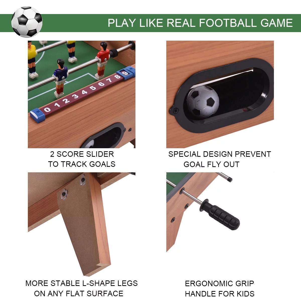 Costway 27” Foosball Table Competition Game Room Soccer football Sports Indoor w/ Legs