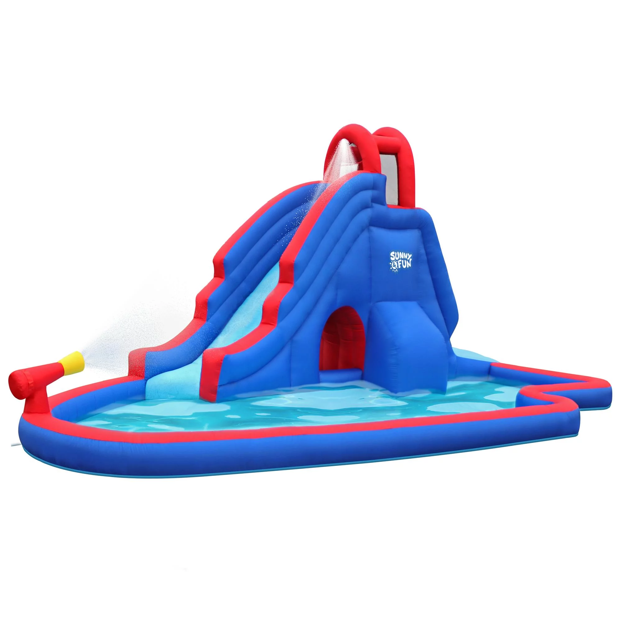 Sunny & Fun Inflatable Water Slide & Blow up Pool, Kids Water Park for Backyard