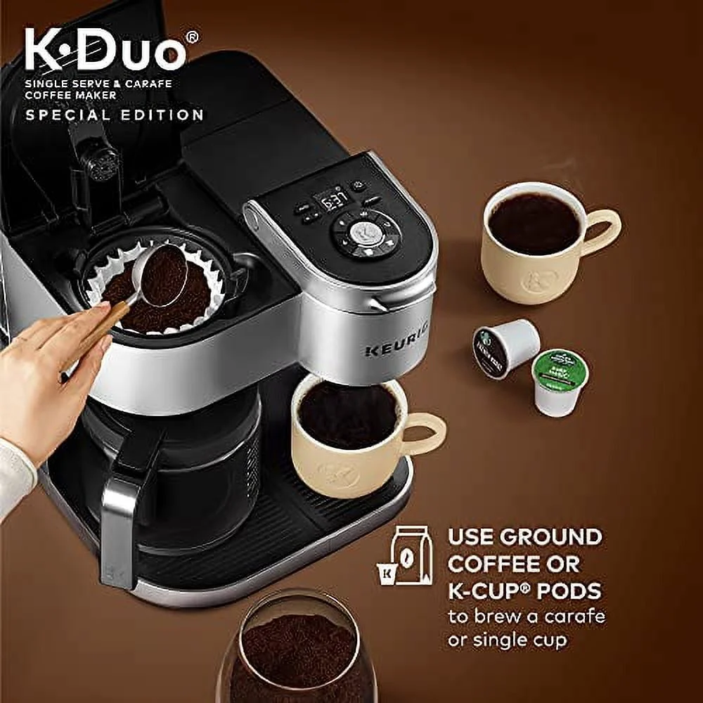 Keurig K-Duo Special Edition Single Serve K-Cup Pod & Carafe Coffee Maker, Silver