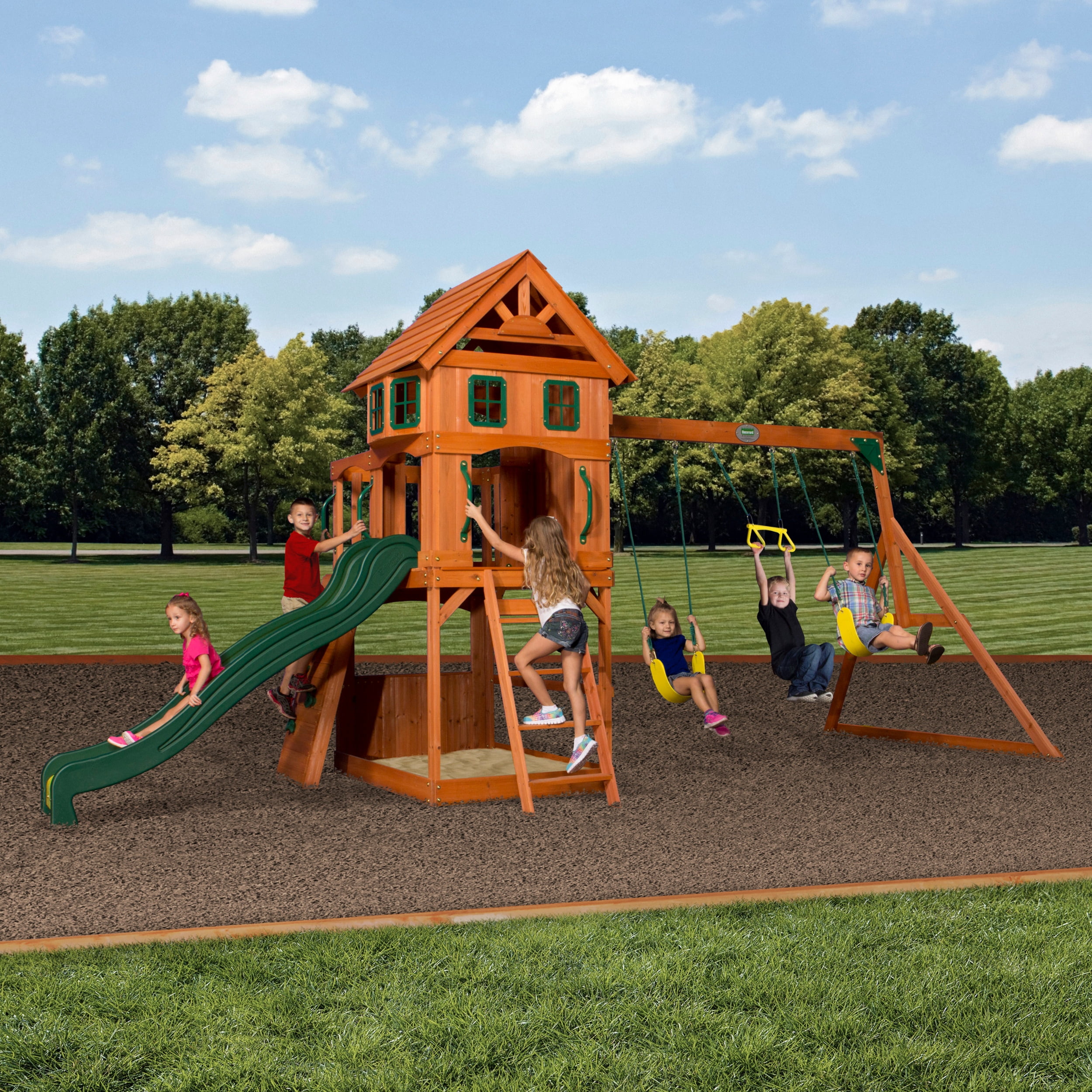 Backyard Discovery Atlantis Swing Set, Wood