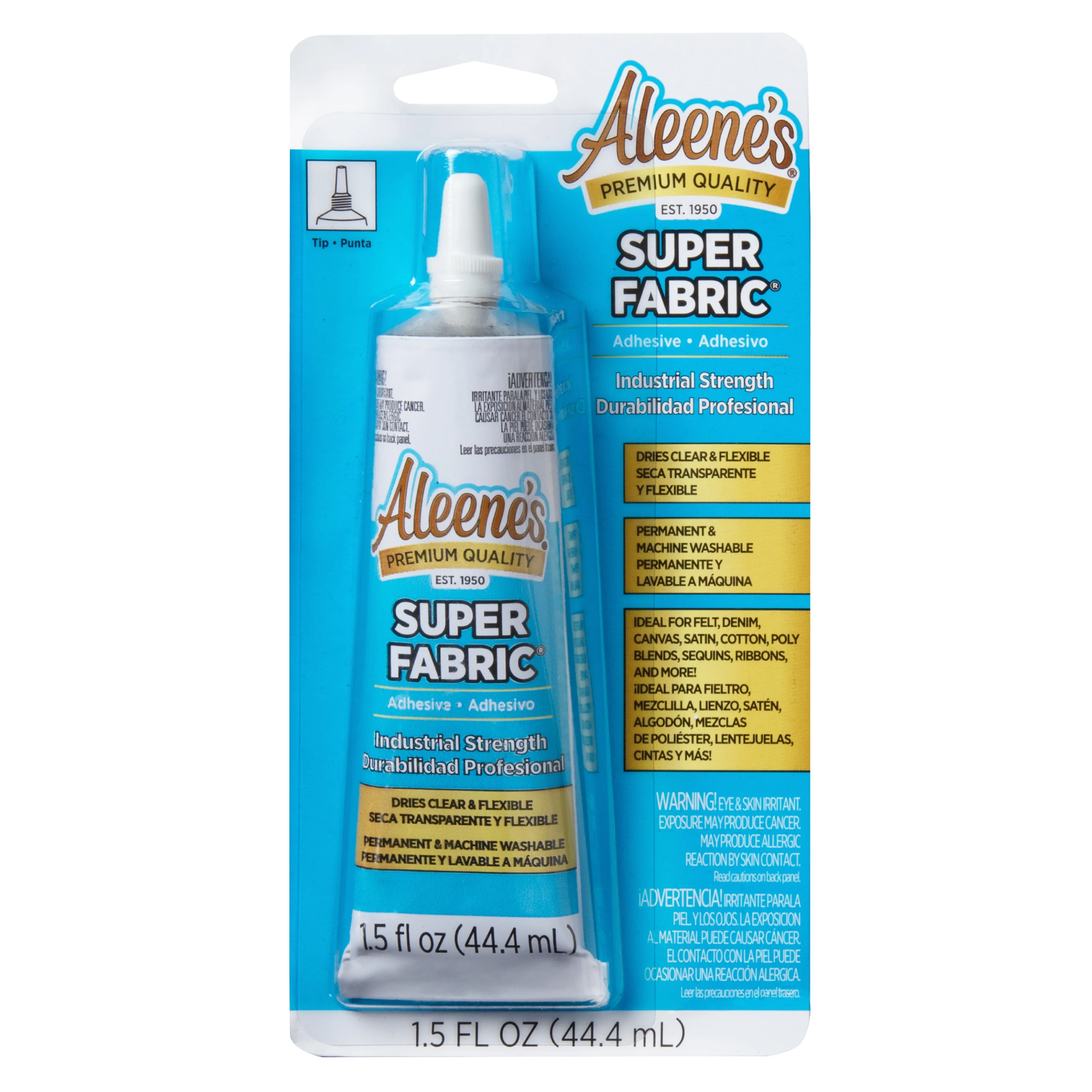 Aleene’s Super Fabric Adhesive 1.5 fl oz, Fast Drying, Clear Permanent Fabric Adhesive