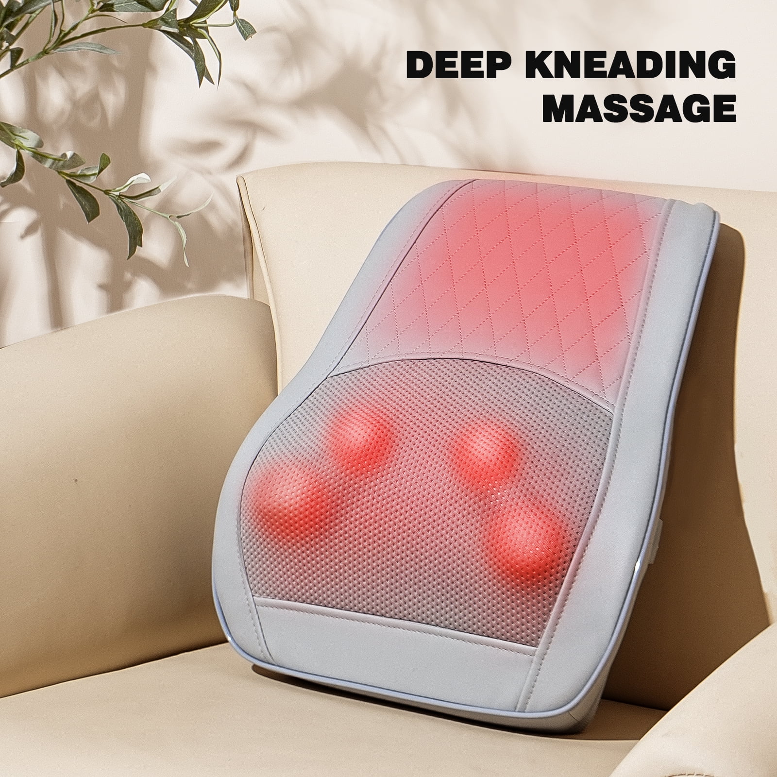 Back Massager with Heat, Rechargeable Cordless 3D Shiatsu Massager for Neck, Back, Shoulder & Leg Pain Relief Deep Tissue, Gifts for Men Women