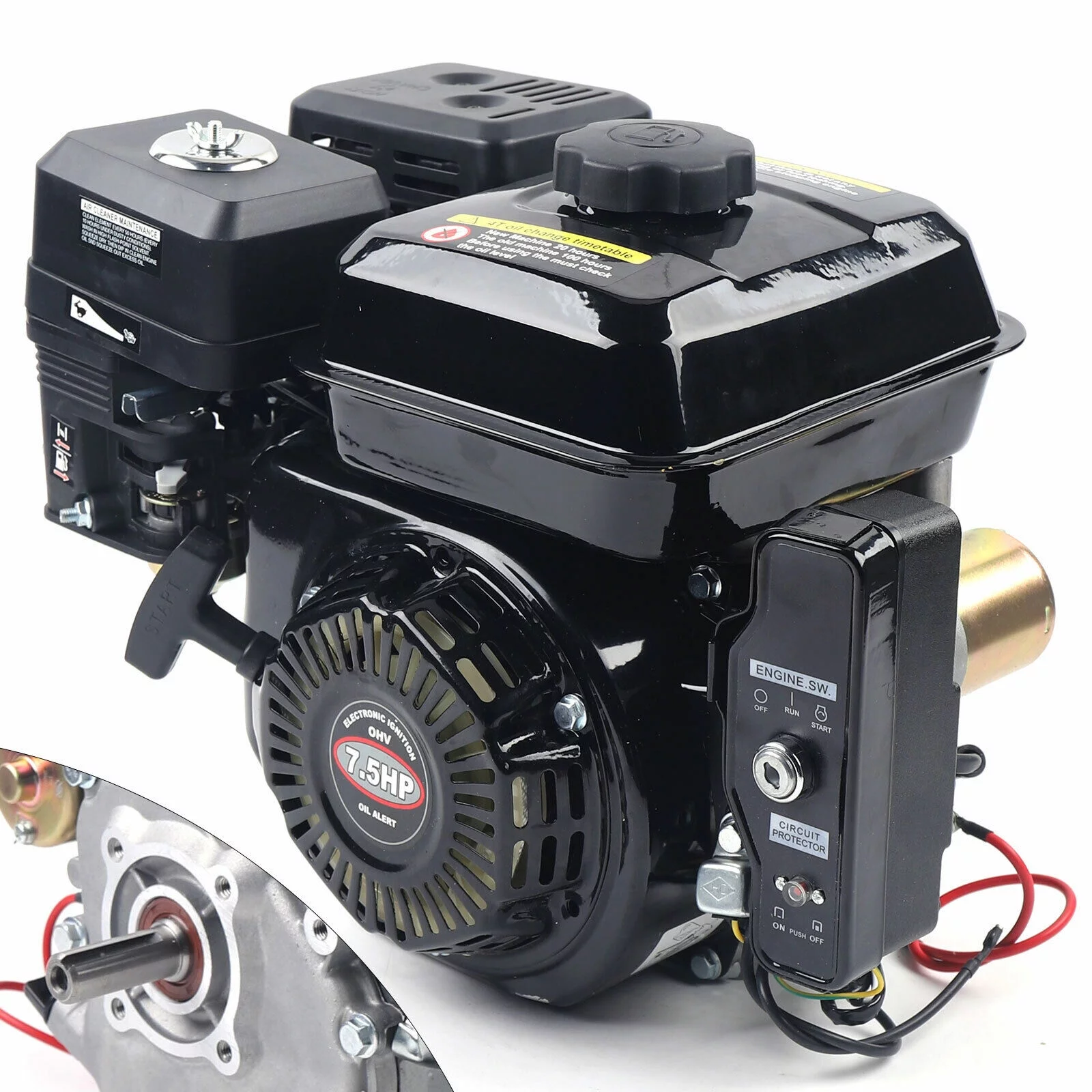 212CC 4-Stroke 7.5 HP Electric Start Horizontal Engine Go Kart Gas Engine Motor