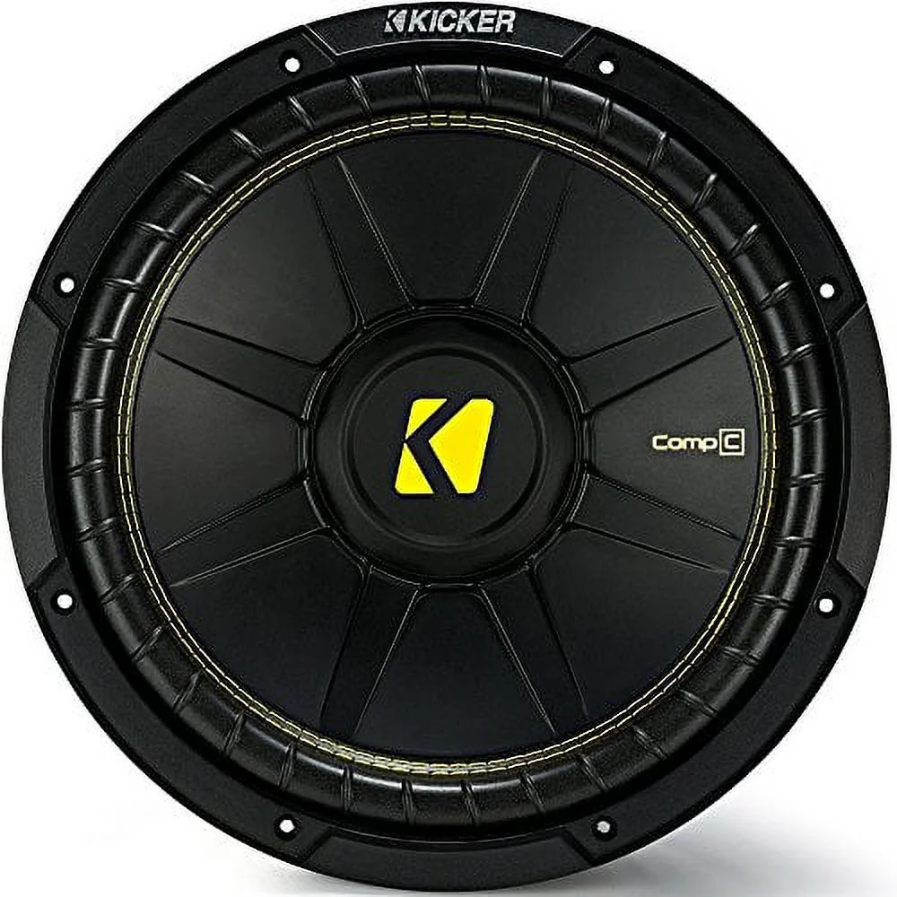 Kicker 44CWCD124 12 Inch CompC 300 Watt 4 Ohm Single Voice Coil SVC Subwoofer