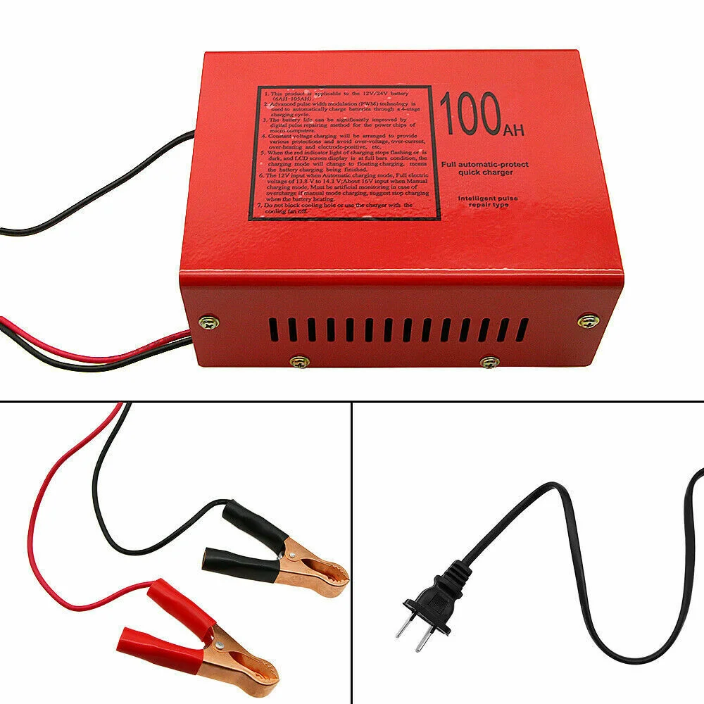 Kqiang Maintenance-Free Battery Charger 12V/24V 10A 140W Output For Electric Car Best