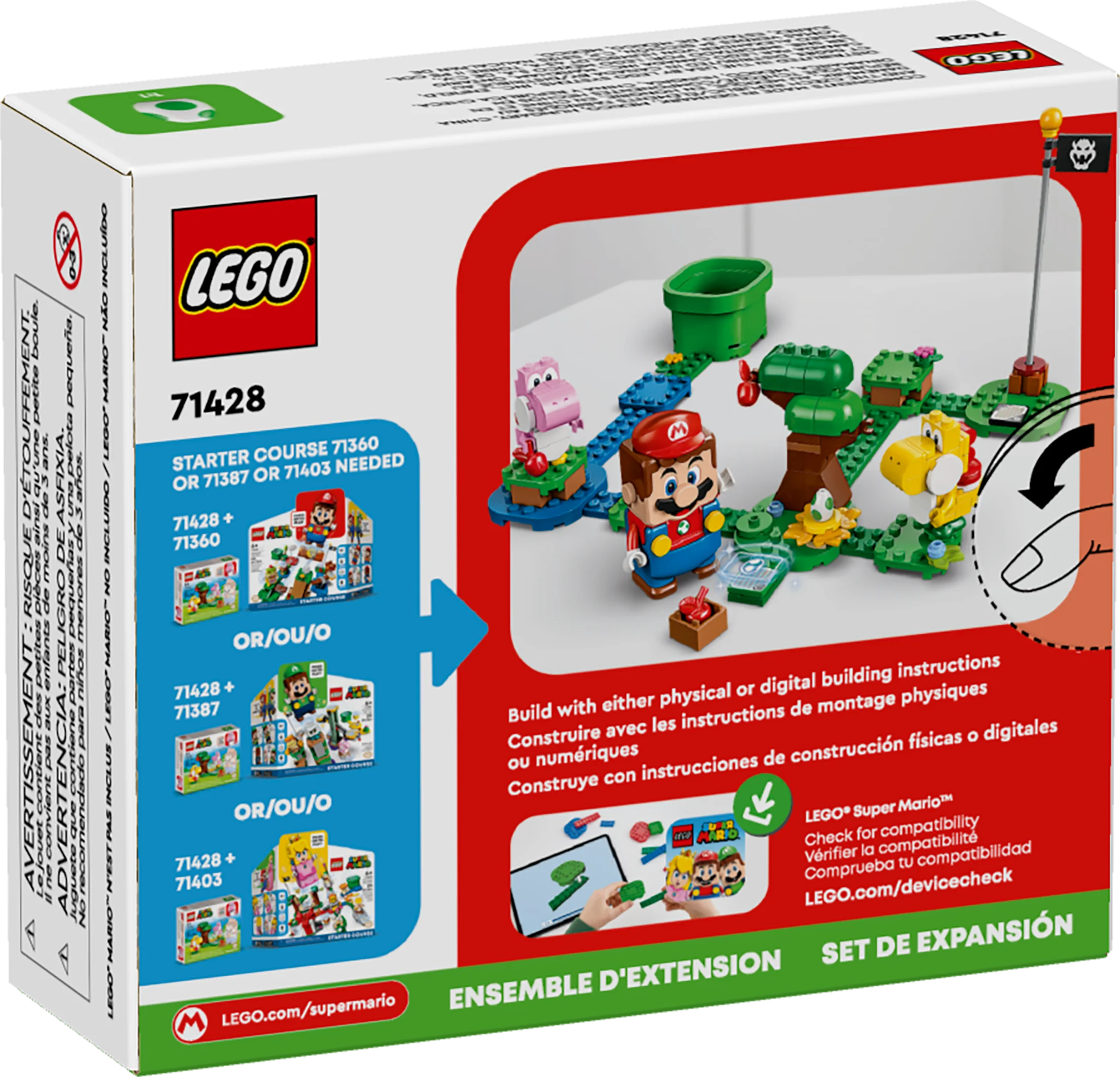 LEGO Super Mario Yoshis’ Egg-cellent Forest Expansion Set, Super Mario Collectible Toy for Kids, 2 Brick-Built Characters, Gift for Girls, Boys and Gamers Ages 6 and Up, 71428