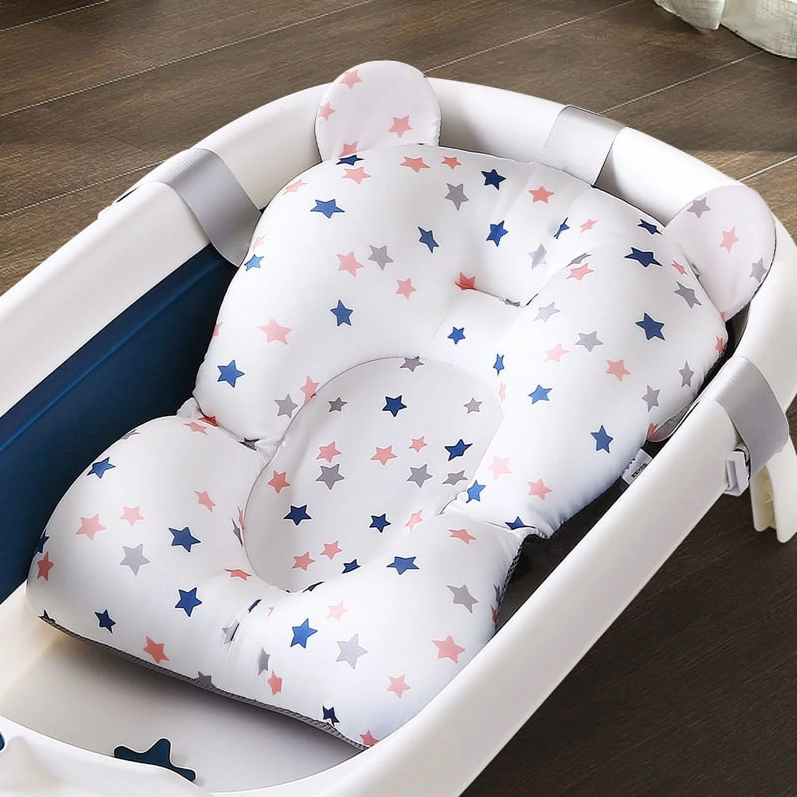 NOGIS Baby Bath Seat Support Pillow, Newborn Infant Bath Tub Pillow Pad Bath Seat Support Net Floating No-Slip Baby Bath Pillow for 0-12 Months??Excluding Baby Shower Bather Bed??