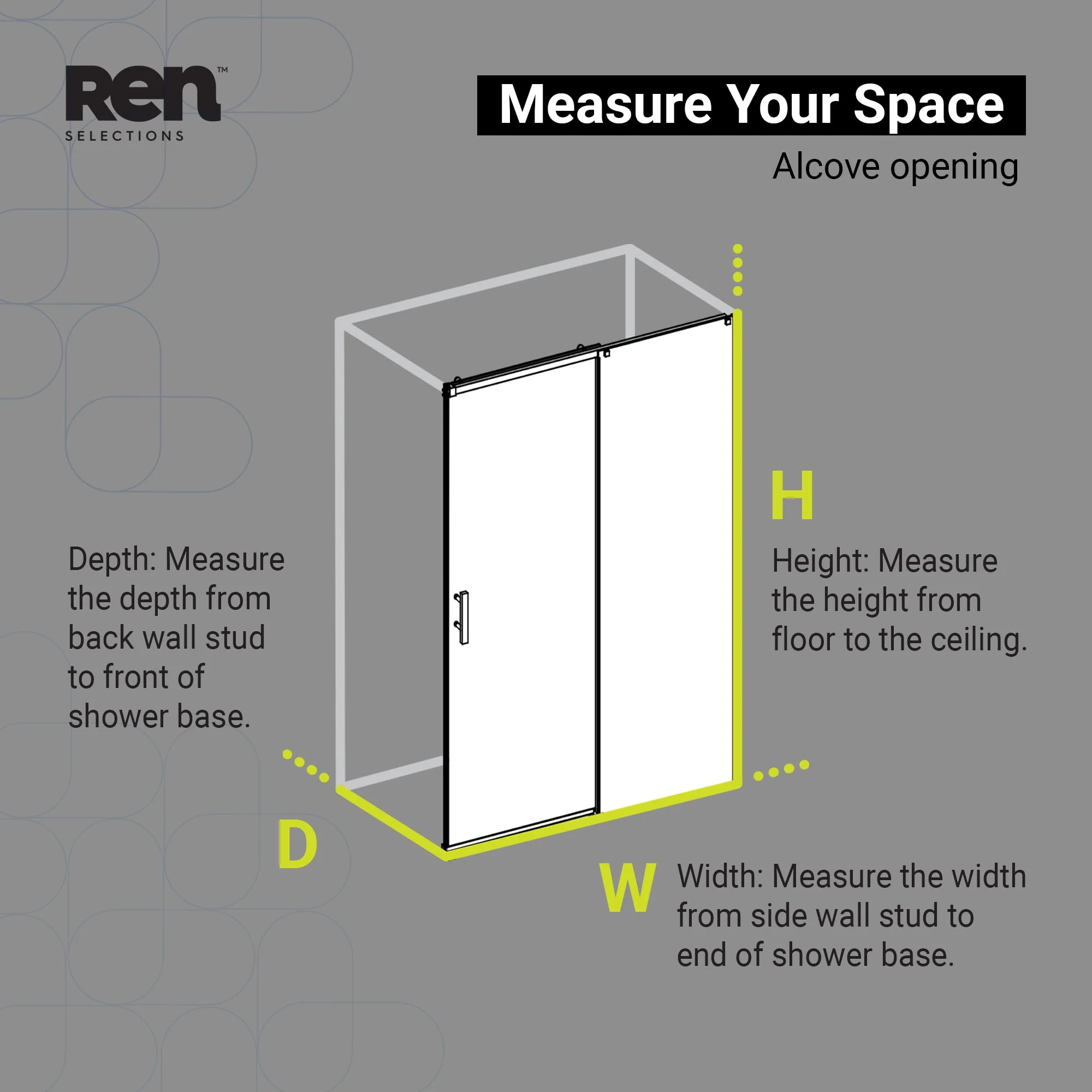 Ren Selections 60 in W x 78-3/4 in H Sliding Shower Door with Premium Satin Nickel Finish