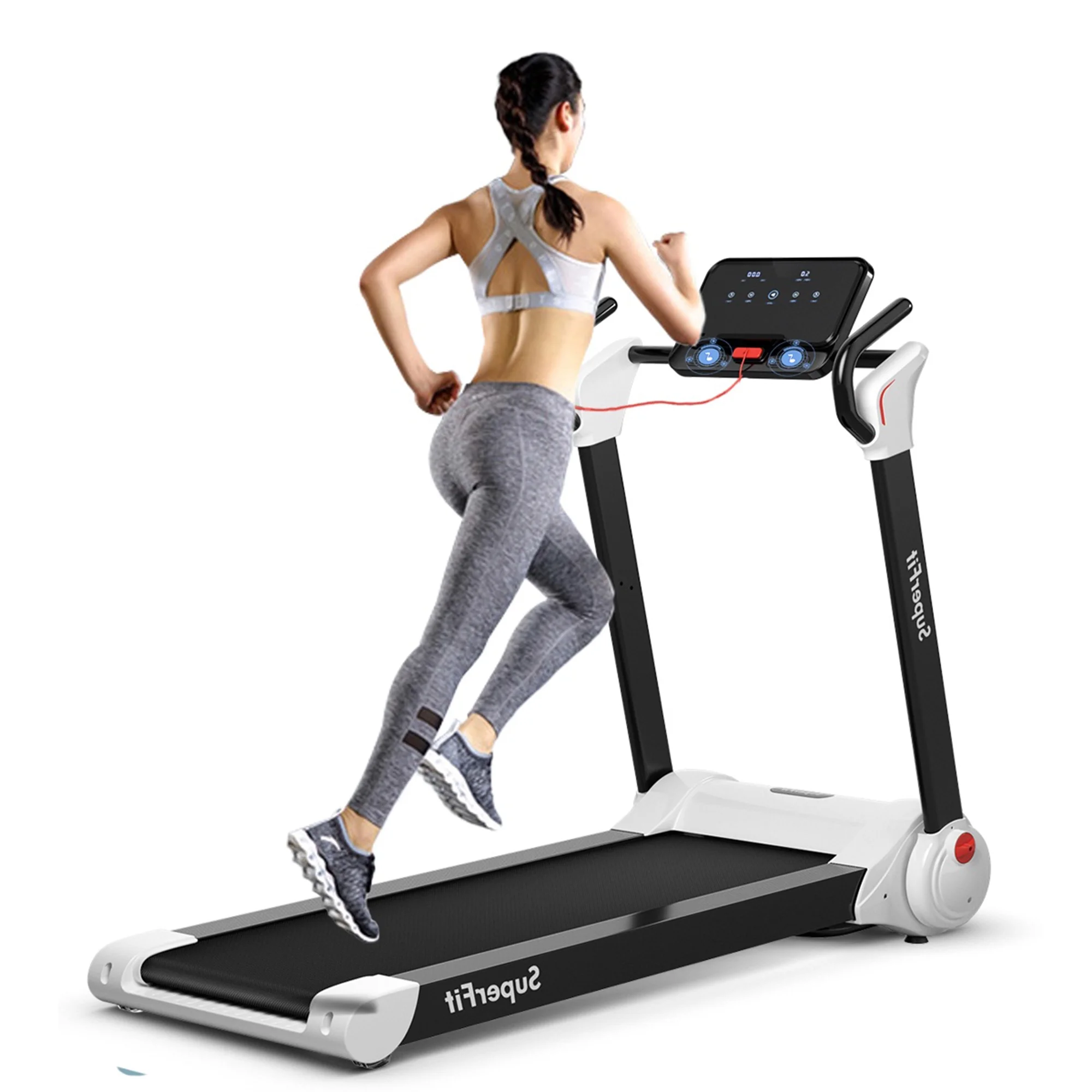 Gymax Folding 2.25HP Electric Treadmill Running Machine w/ LED Display Navy