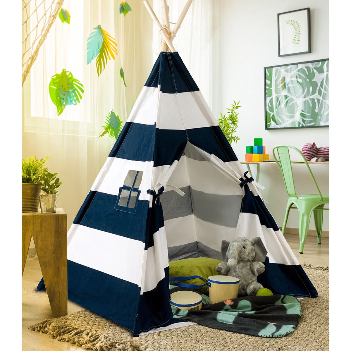 Gymax Portable Play Tent Teepee Children Playhouse Sleeping Dome w/Carry Bag