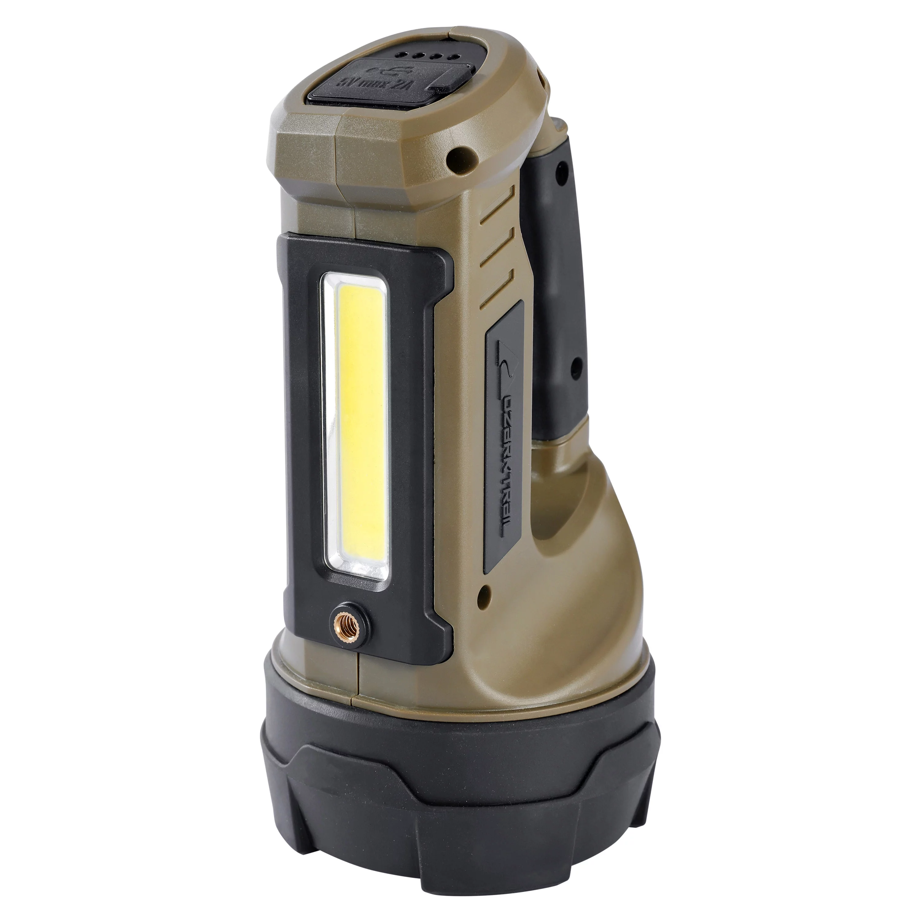 Ozark Trail 2000 Lumen Dual Source LED Rechargeable Spotlight with 5000 mAh Power Bank, Olive