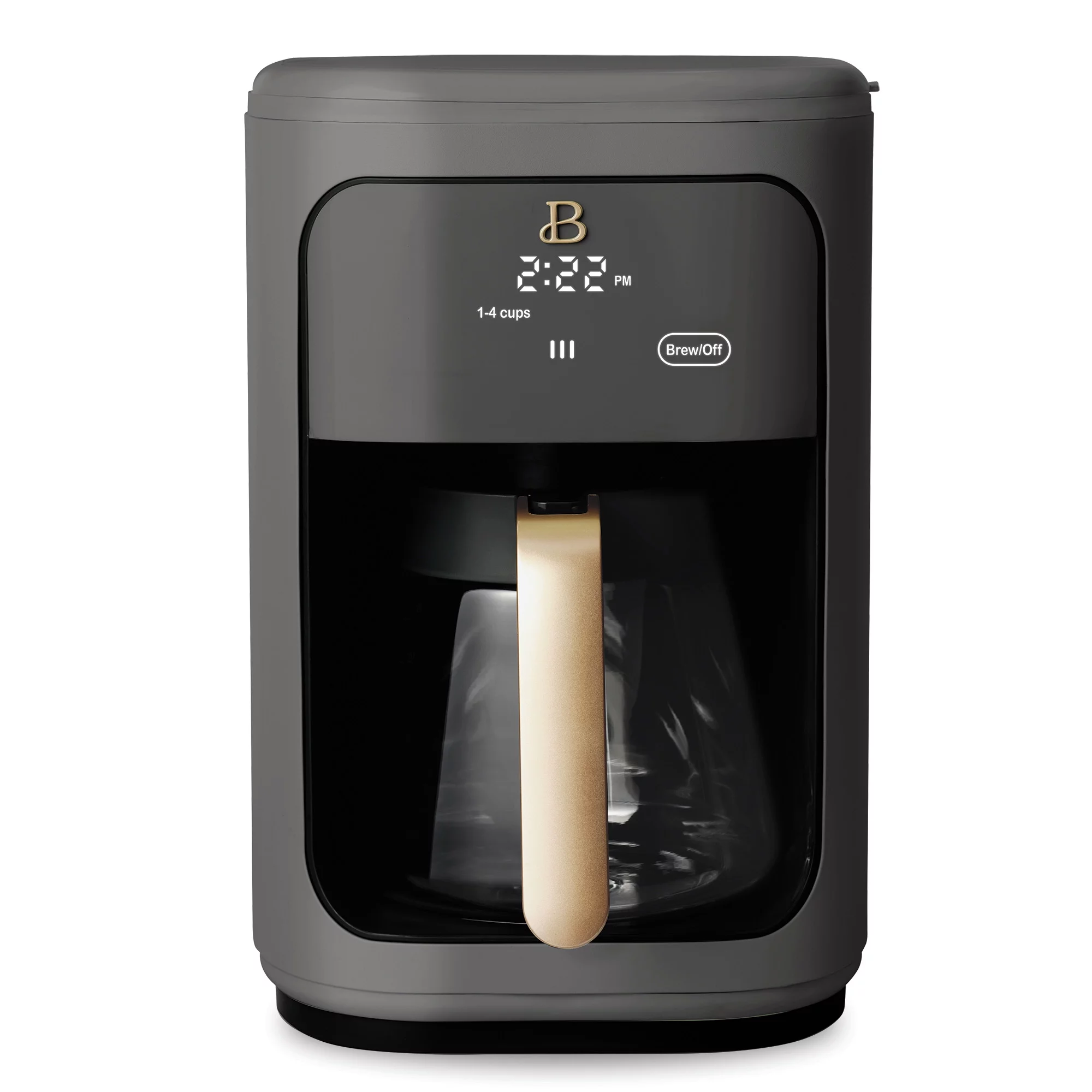 Beautiful 14-Cup Programmable Drip Coffee Maker with Touch-Activated Display, White Icing by Drew Barrymore