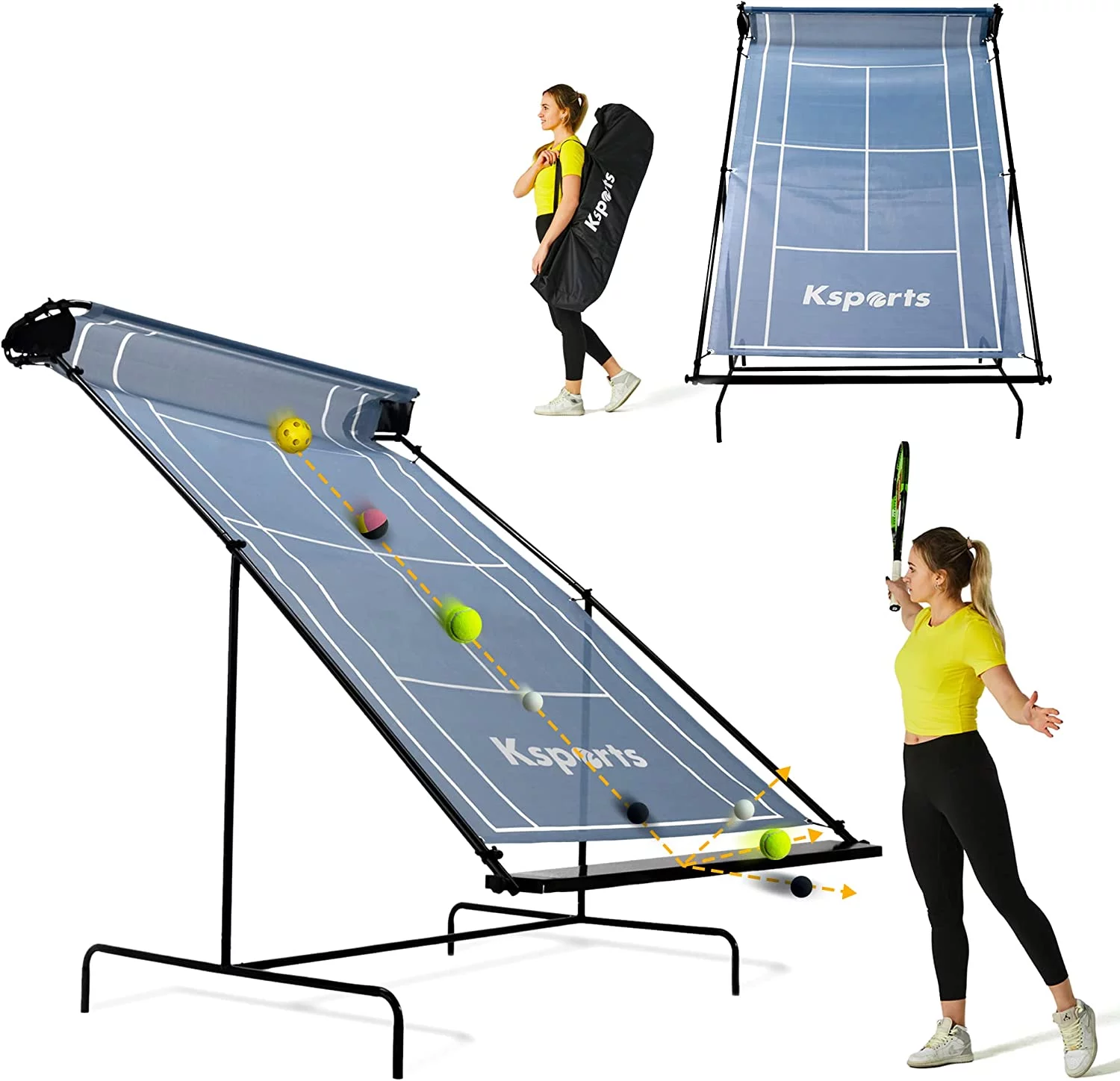 Ksports Tennis Rebounder Net Blue ?C Tennis Training System ?C Racket Sports