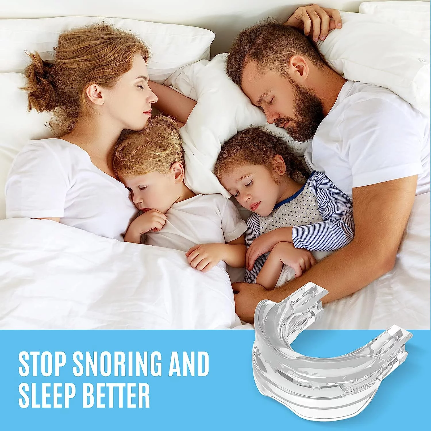 Anti Snoring Device Mouthpiece, Professional Comfortable&Adjustable Snore Mouthpiece,Snoring Solution for Men/Women Better Sleep