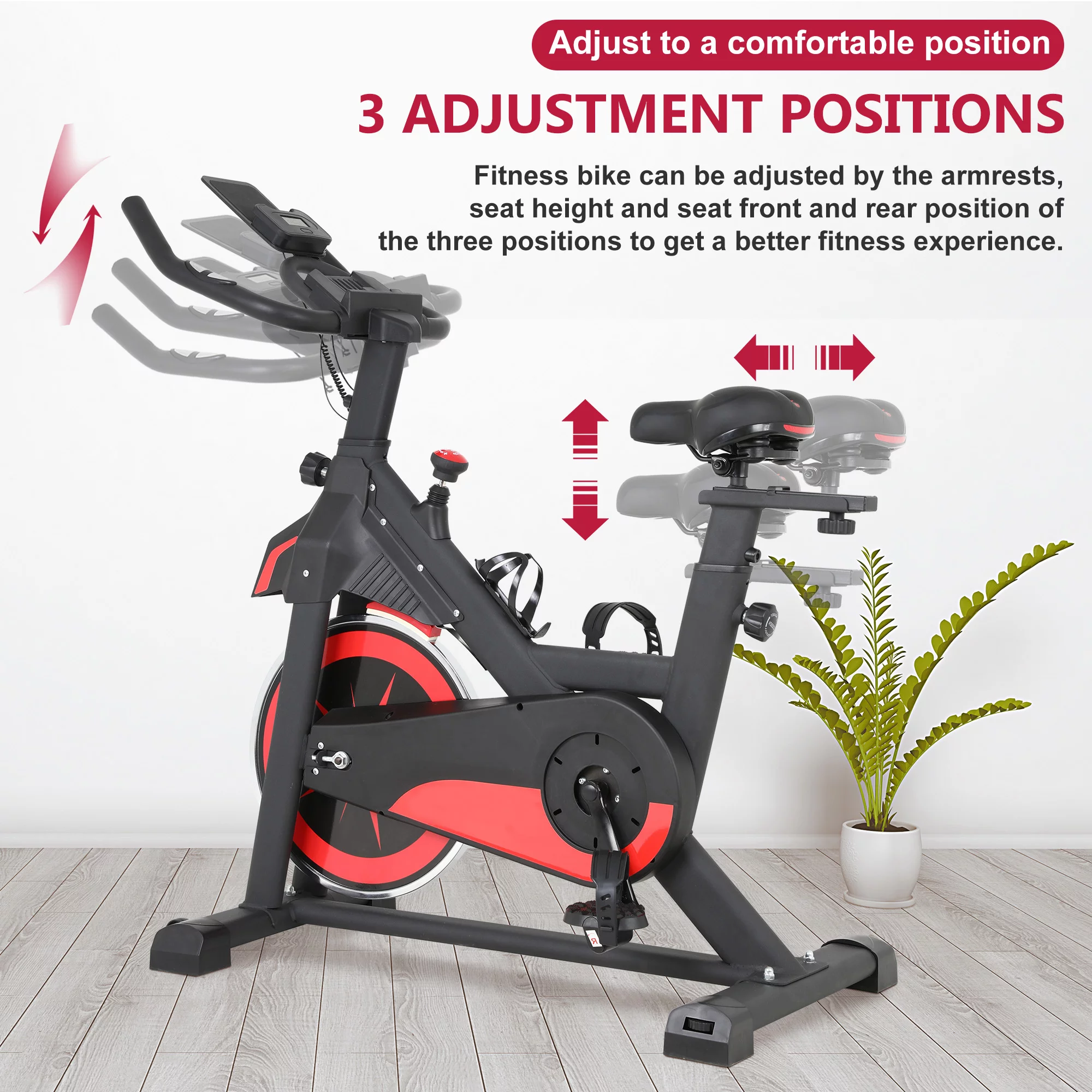 YRLLENSDAN Recumbent Exercise Bike for home, Indoor Stationary Bike Fitness Machine with Bottle Holder & LCD Heart Rate Monitor Cycling Bike Workout Equipment for Women Men