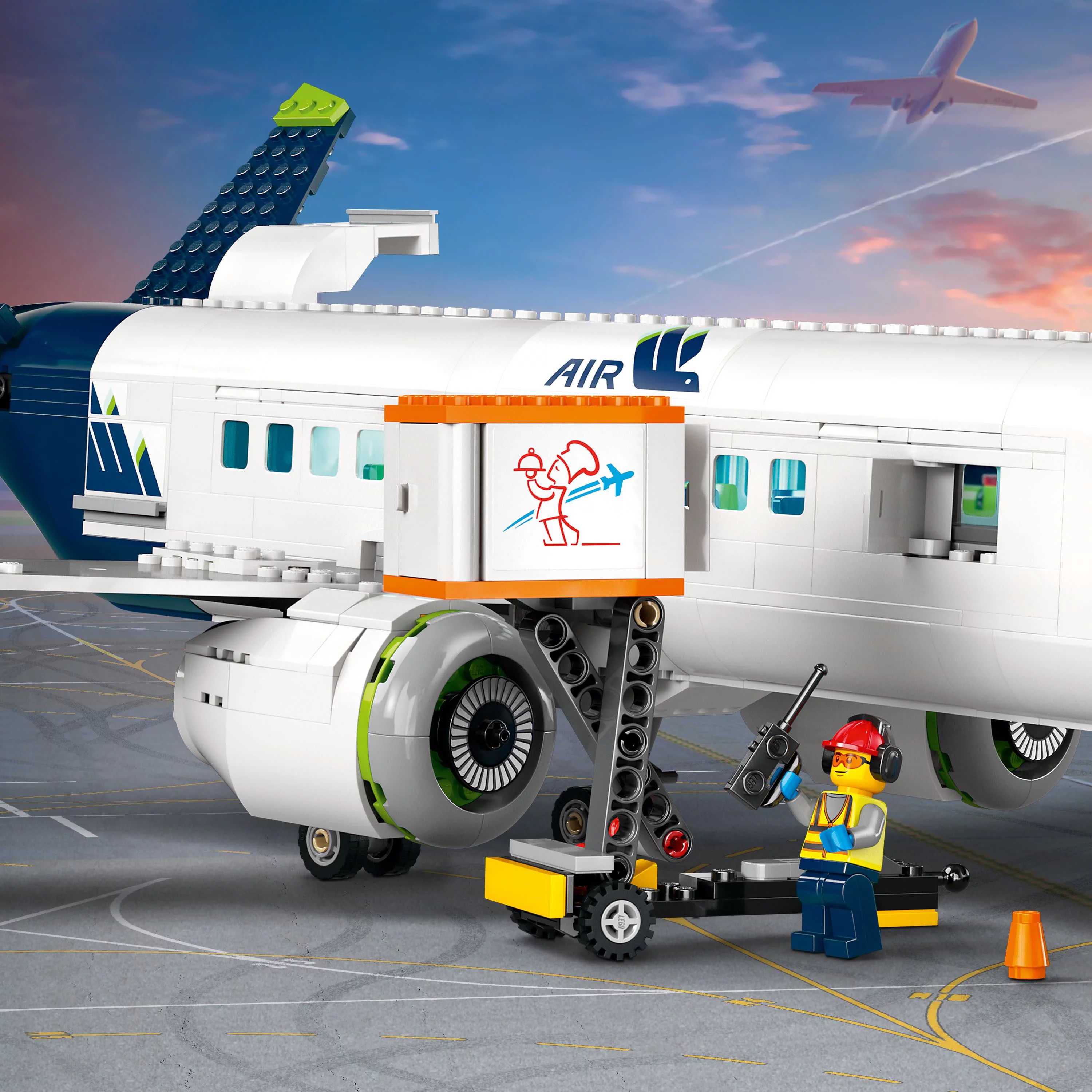 LEGO City Passenger Airplane 60367 Building Toy Set; Fun Airplane STEM Toy for Kids with a Large Airplane, Passenger Bus, Luggage truck, Container Loader, and 9Minifigures