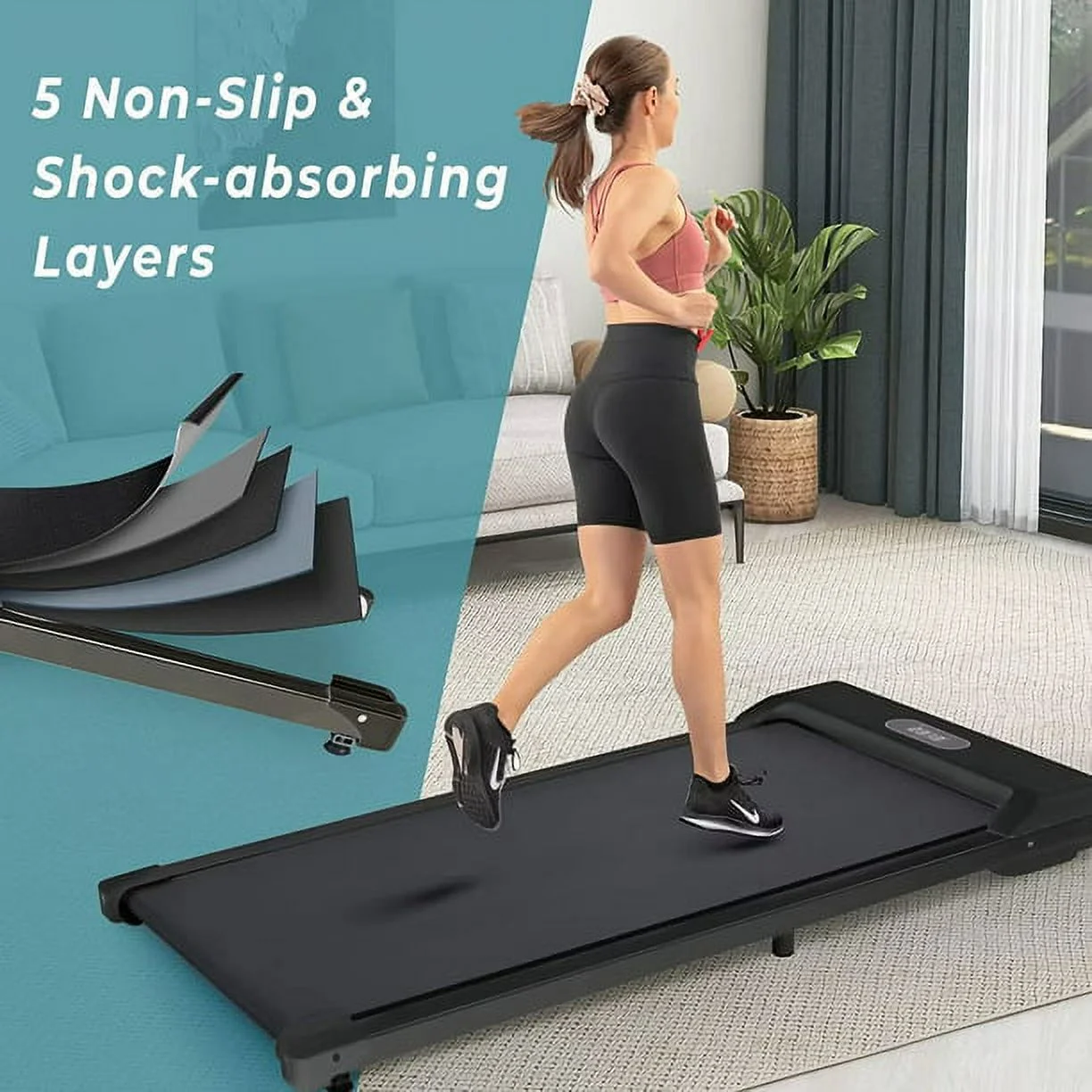 Clearance! Under Desk Treadmill, Portable Treadmill 1.5HP Slim Walking Treadmill 260LBS – Electric Treadmill with Remote Control LED Display, Running Walking Jogging for Home Office Use