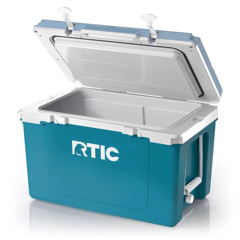 RTIC 52 qt Ultra-Light Hard Cooler Insulated Portable Ice Chest Box for Drink, Beverage, Beach, Camping, Picnic, Fishing, Boat, Barbecue, Dark Grey & Cool Grey