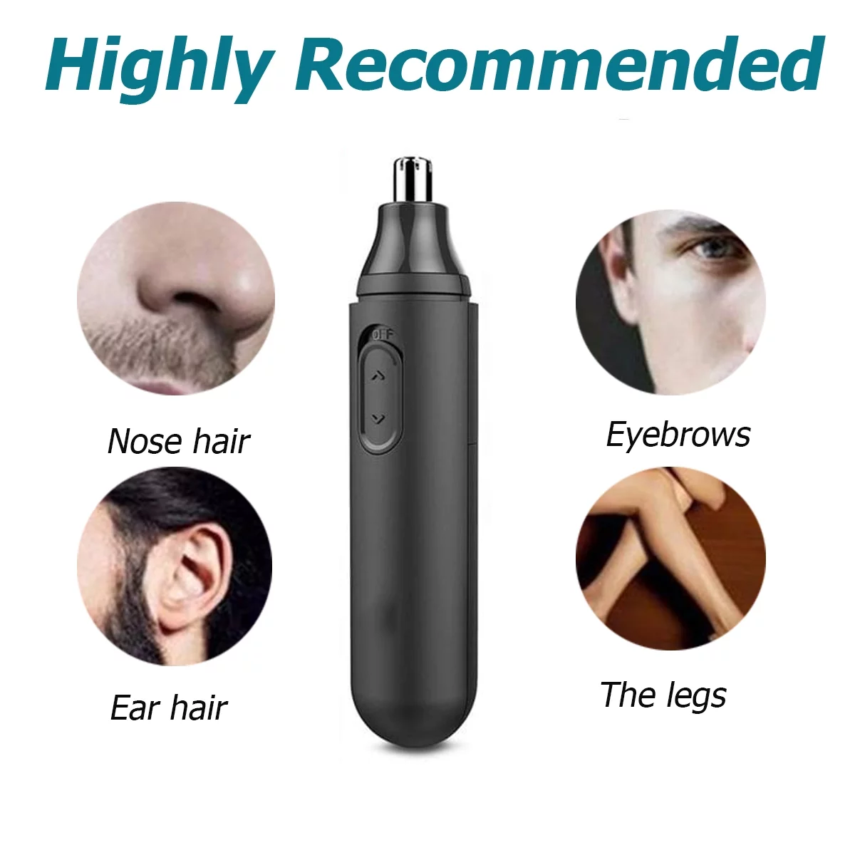 Nose Hair Trimmer, Professional Painless Nose Ear Eyebrow Facial Hair Trimmer for Men Women, Multifunctional Design Nose Hair Trimmer with Washable Removable Cutter Head, Safe and Effective