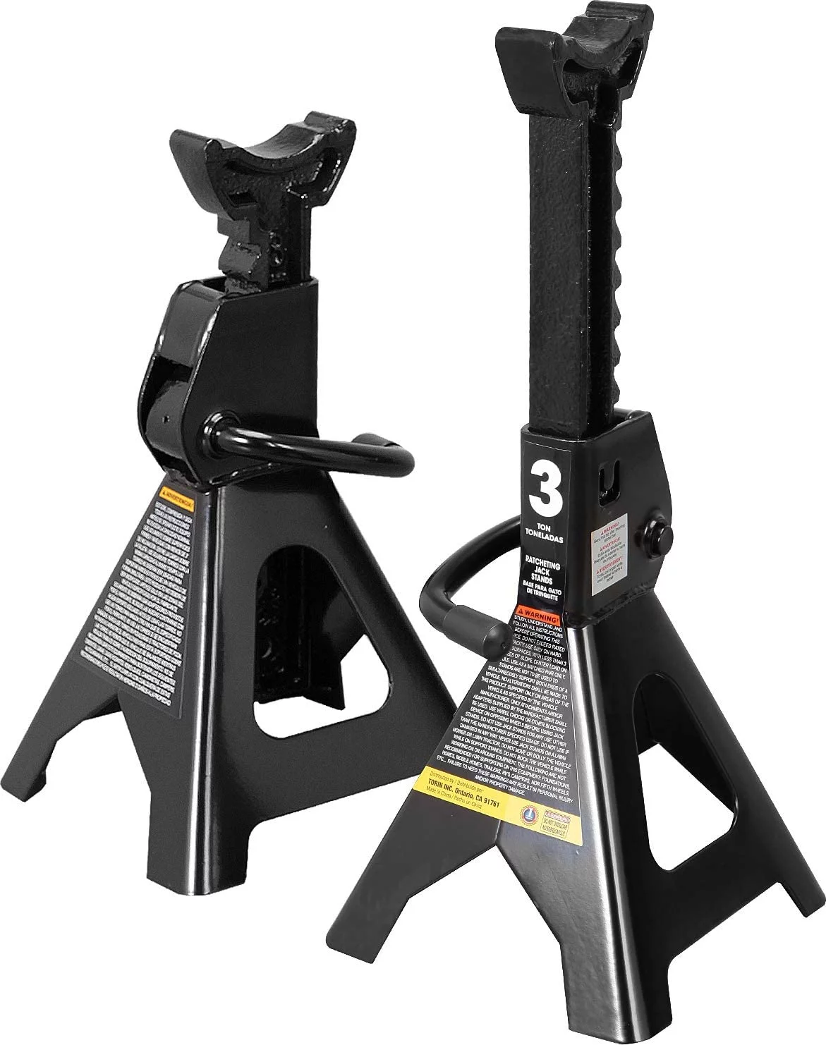 Torin Steel Jack Stands 3 Ton (6,000 lbs) Capacity Car Jack Stand, Black,1 Pair,W4322-B