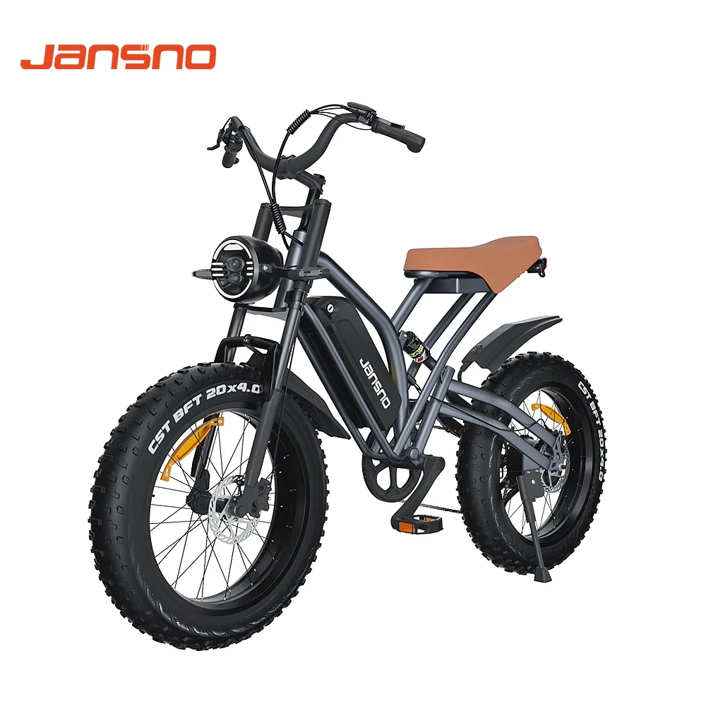 Jansno X50 Fat Tire E-bikes, 20″ x 4.0 Electric Bike for Adults with 750W Motor 48V 14Ah Removable Battery Ebike Mountain Bicycle