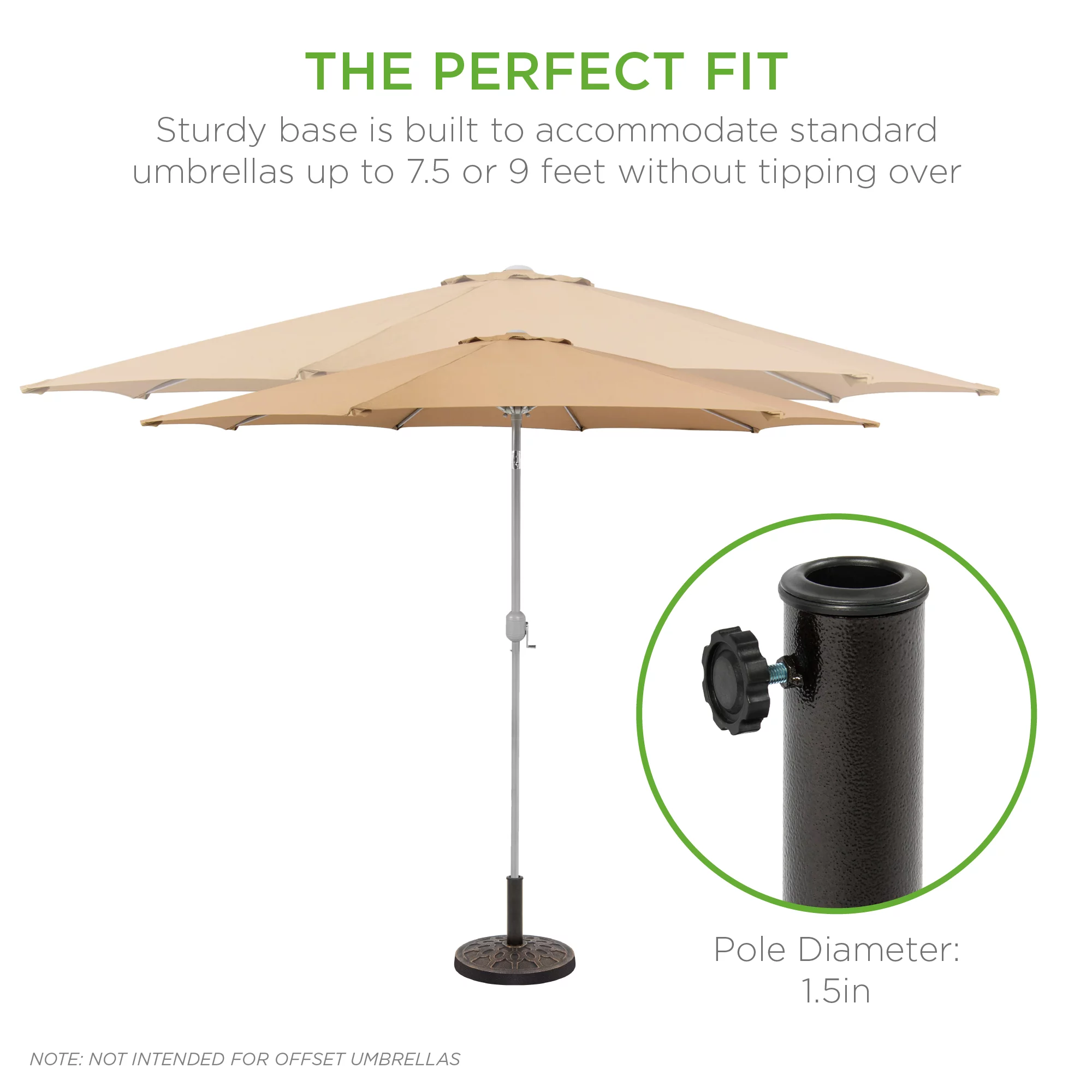 Best Choice Products 18in Round Heavy-Duty Steel Patio Umbrella Base Stand w/ Rust-Resistant Finish – Bronze