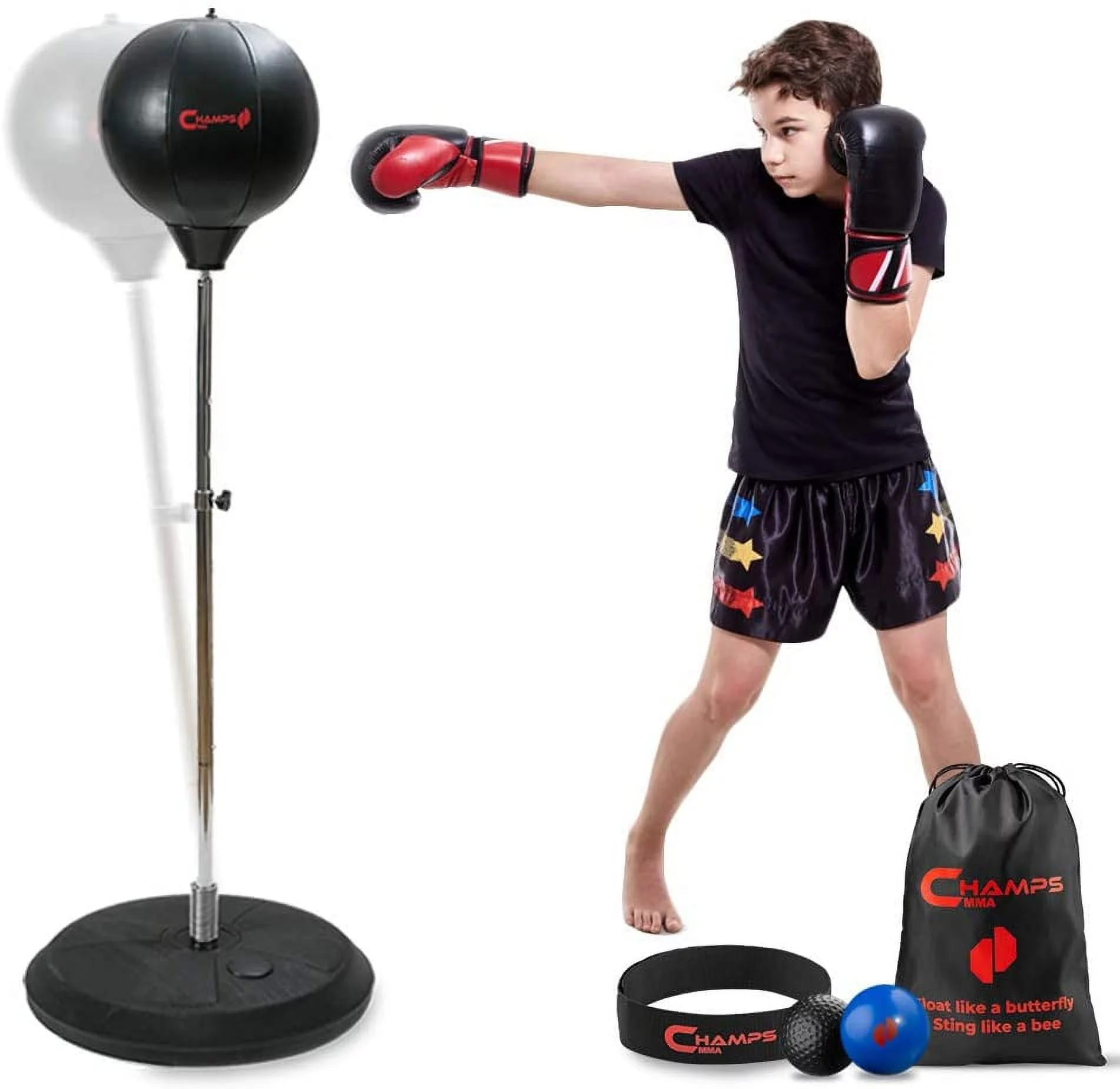 Kids Boxing Punching Reflex Bag With Stand For Ages 6-16