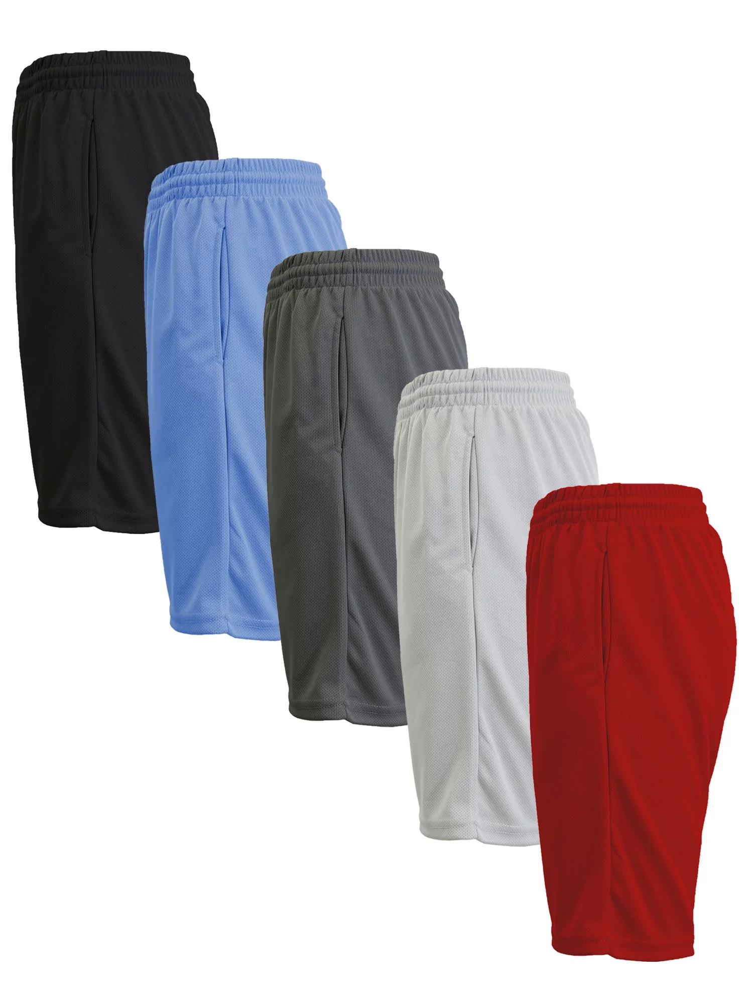 Men’s 5-Pack Lightweight Breathable Moisture Wicking Mesh Shorts