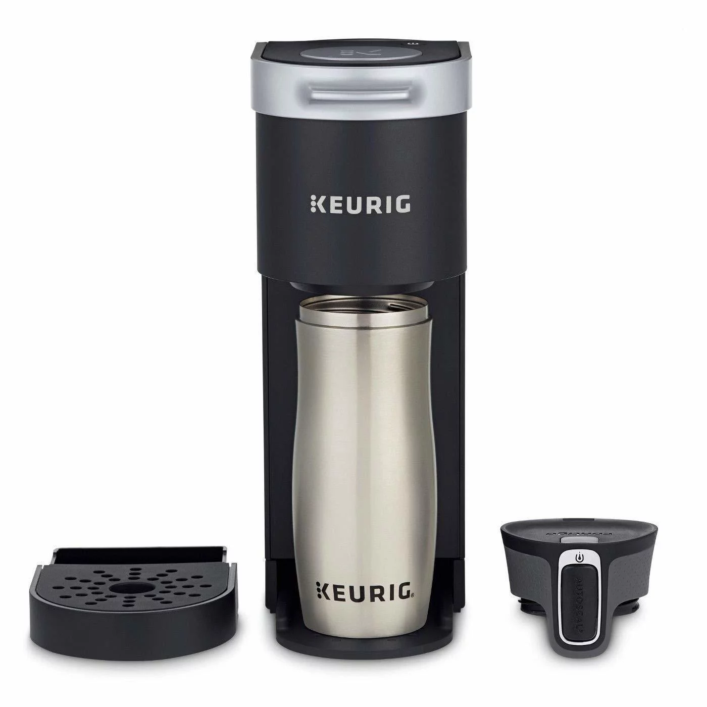 Keurig K-Mini Single-Serve Coffee Maker (Black) with Descaling Powder and 12-Count Coffee Pack