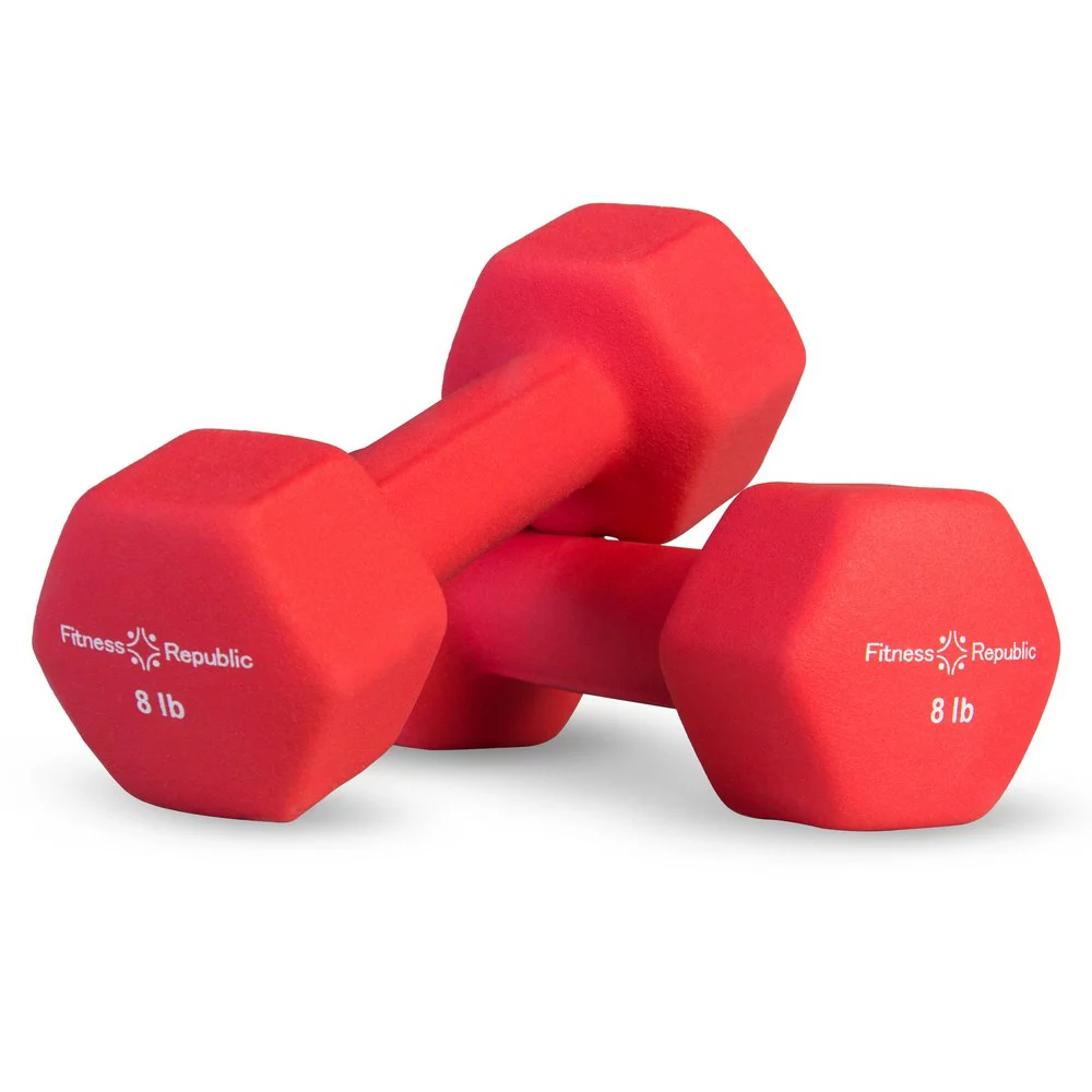 Fitness Republic Neoprene 3 Dumbbell Pairs Combo (8lbs, 10lbs & 12lbs)