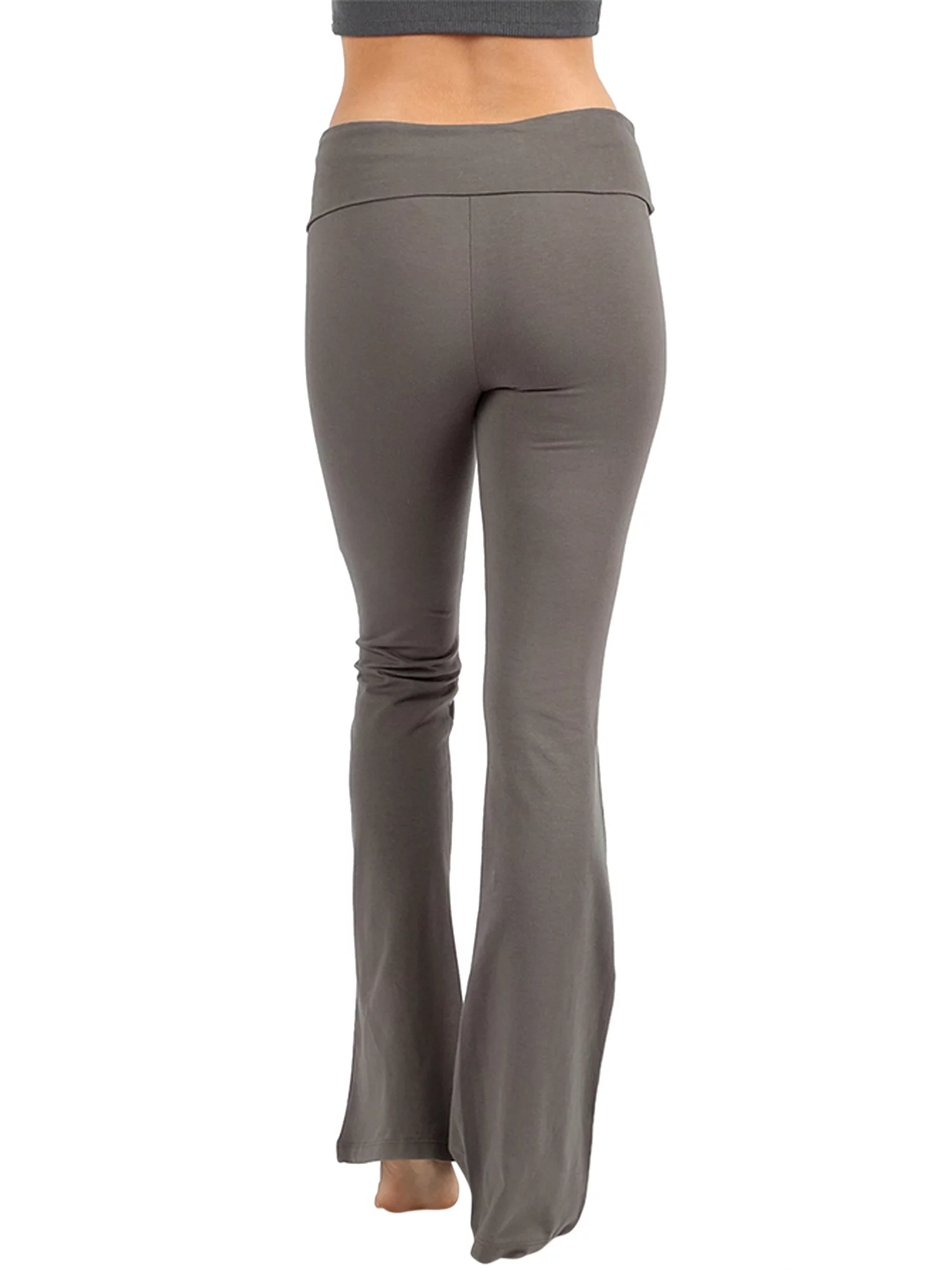 TheLovely Womens & Plus Stretch Cotton Fold-Over High Waist Bootcut Workout Flared Yoga Pants