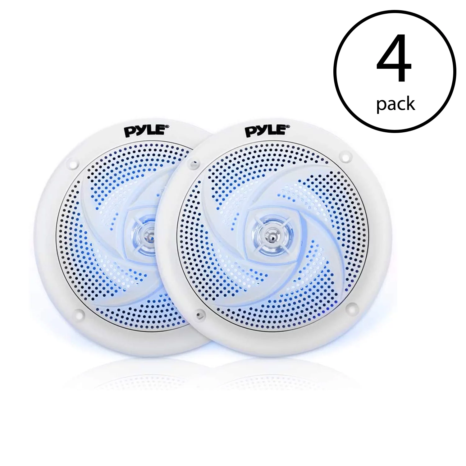 Pyle PLMRS53WL 5.25 Inch Waterproof Low Profile Marine Speakers, White (2 Pack)