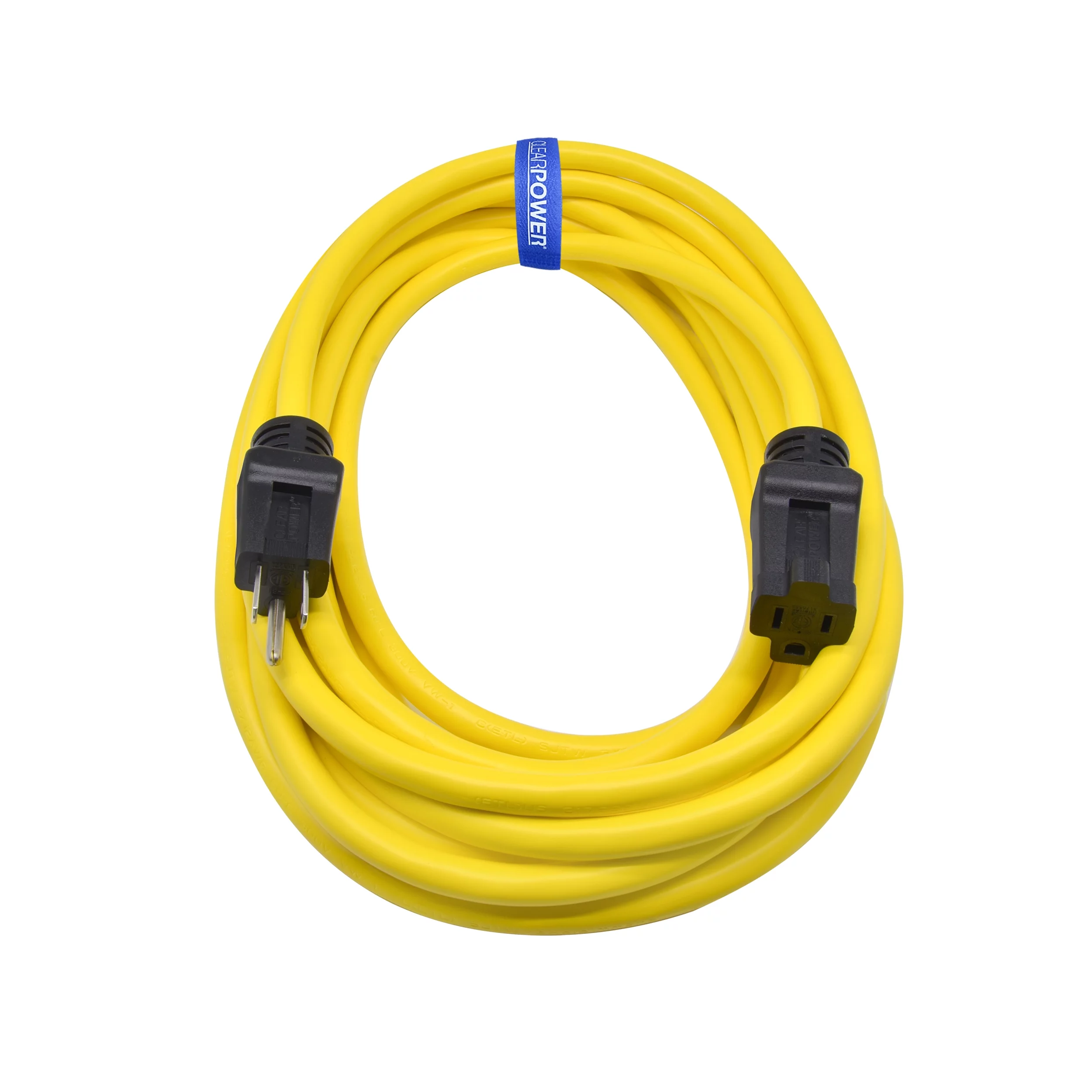 Clear Power 12/3 SJTW 25 ft Heavy Duty Outdoor Extension Cord, Yellow, CP10144