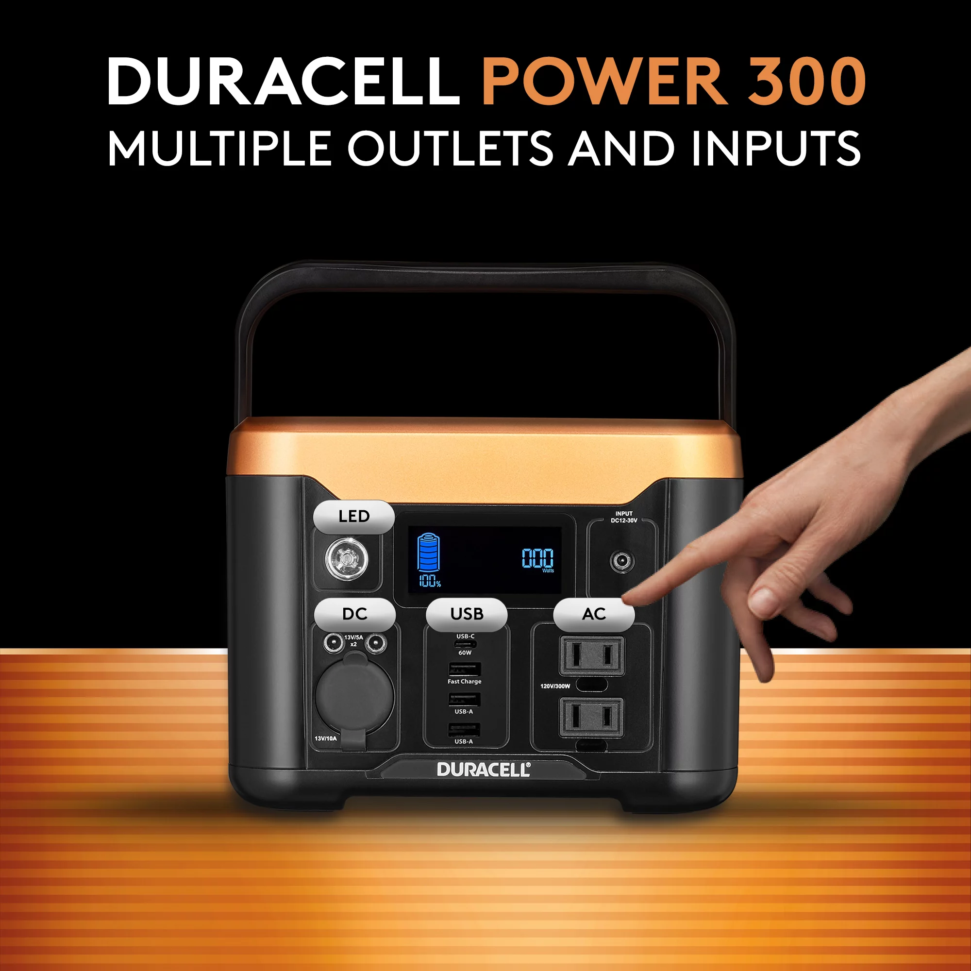 Duracell Portable Power Station 1000W (1050Wh/120V) Lithium Battery Backup Portable Solar Generator (Solar Panel Sold Separately) for Power Outages, Home Emergency Kits, Camping, Backyard, and Outdoor