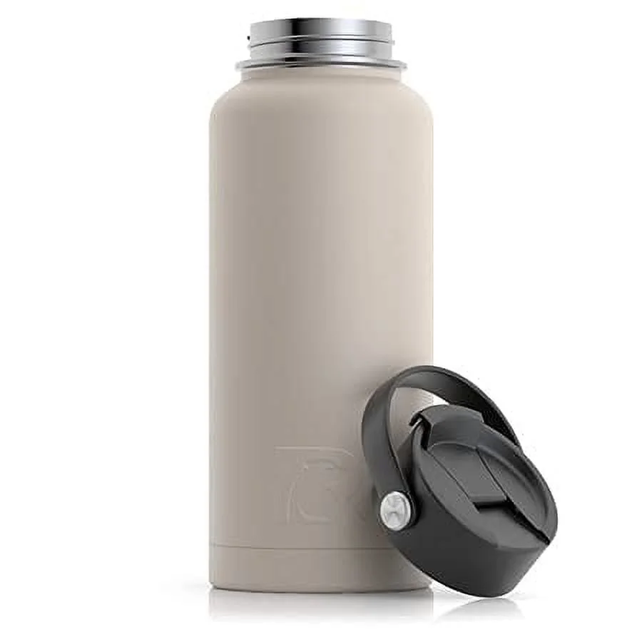 RTIC 32 oz Stainless Steel Insulated Bottle, Wide Mouth Multi-Use Lid, Black